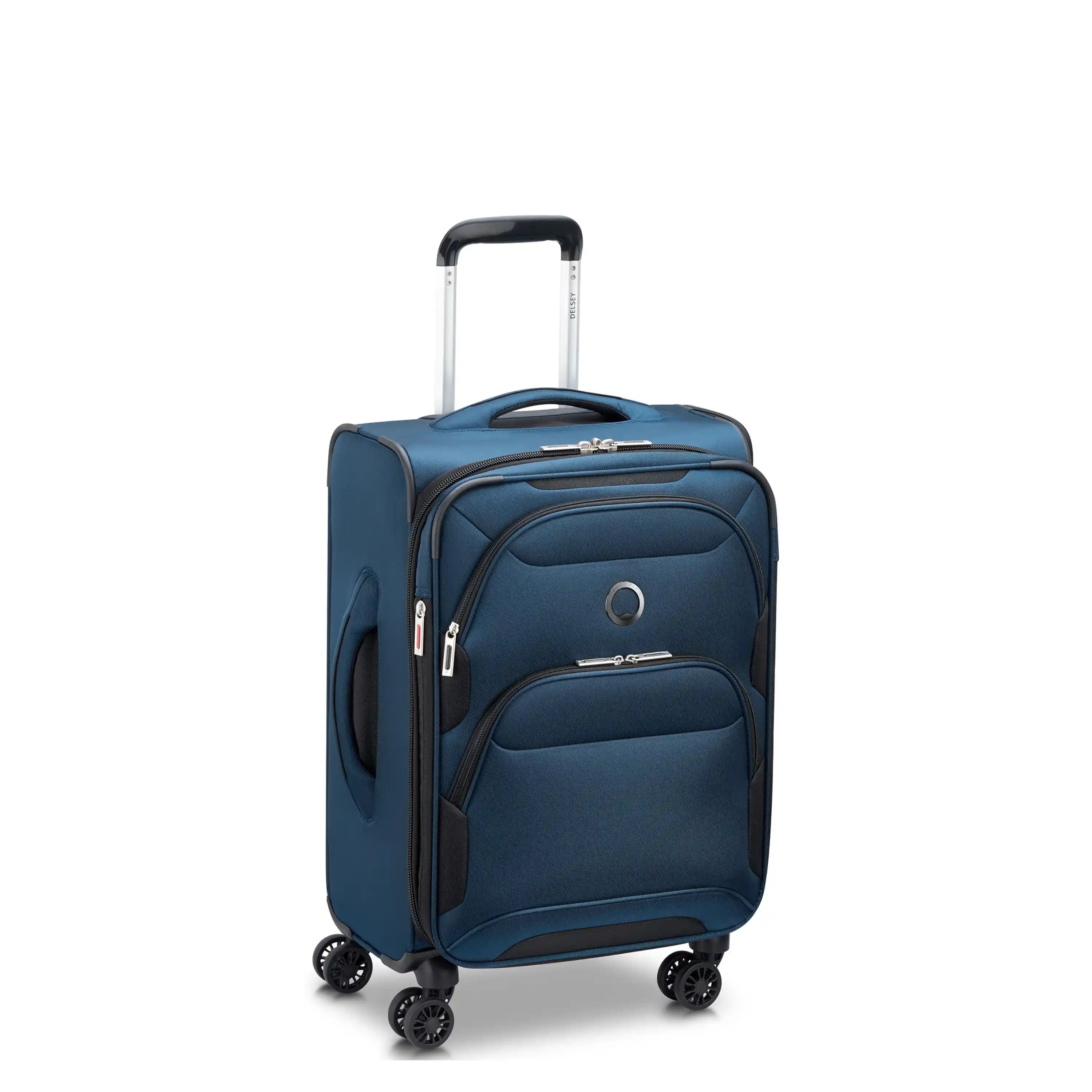 Delsey Sky Max 2.0 Carry-On Plus Expandable Spinner in Blue — angle view 2 # color_Blue