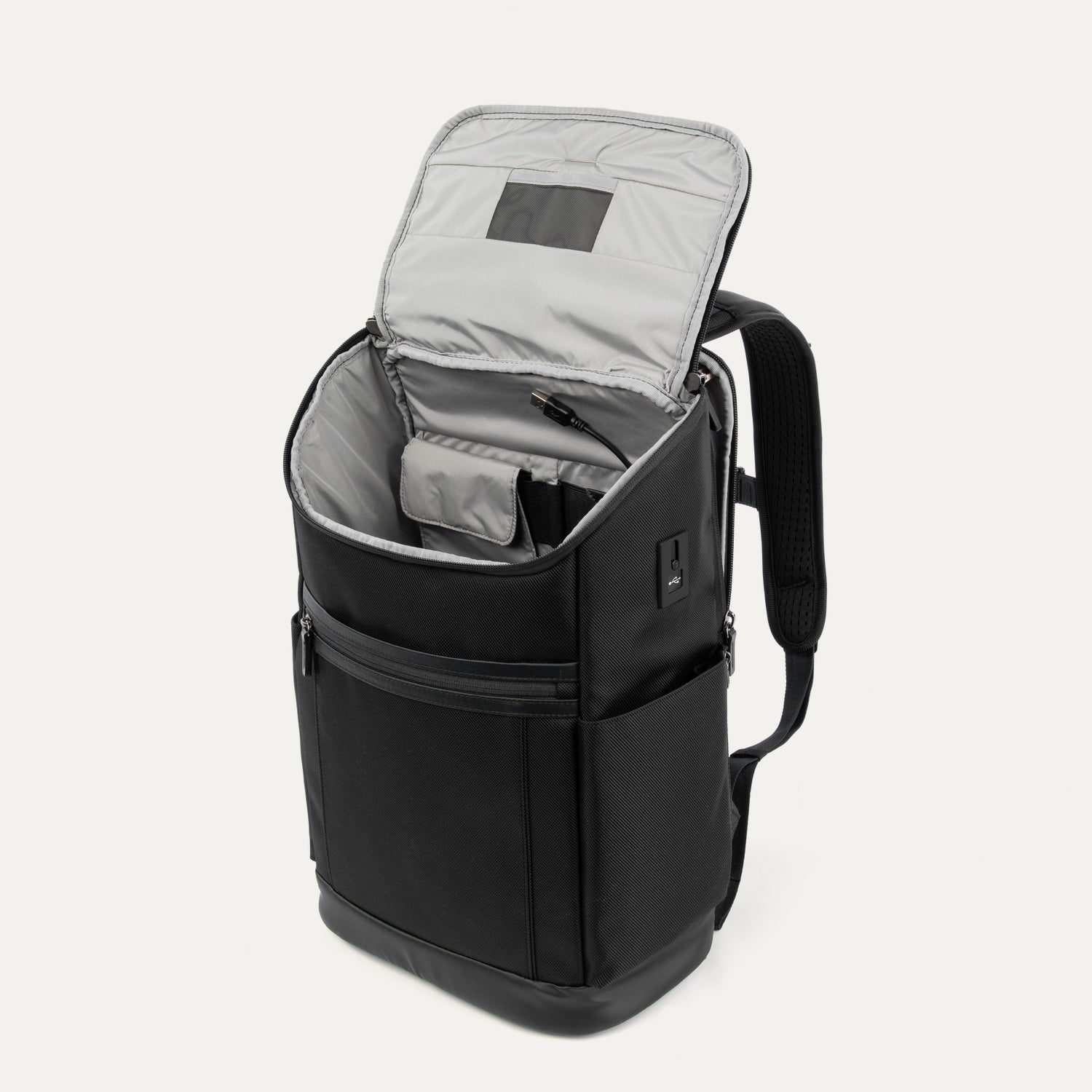 Travelpro Crew Executive Choice 3 Medium Top Load Backpack in Jet Black — angle view 3
