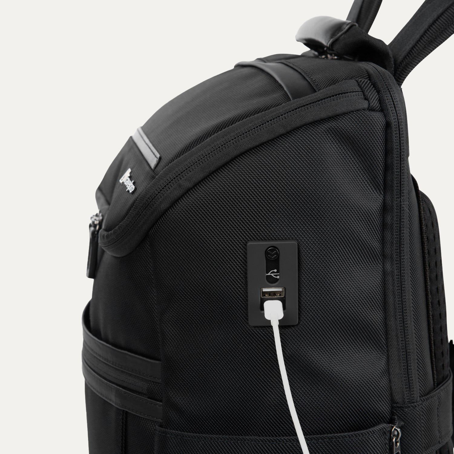 Travelpro Crew Executive Choice 3 Medium Top Load Backpack in Jet Black — angle view 2