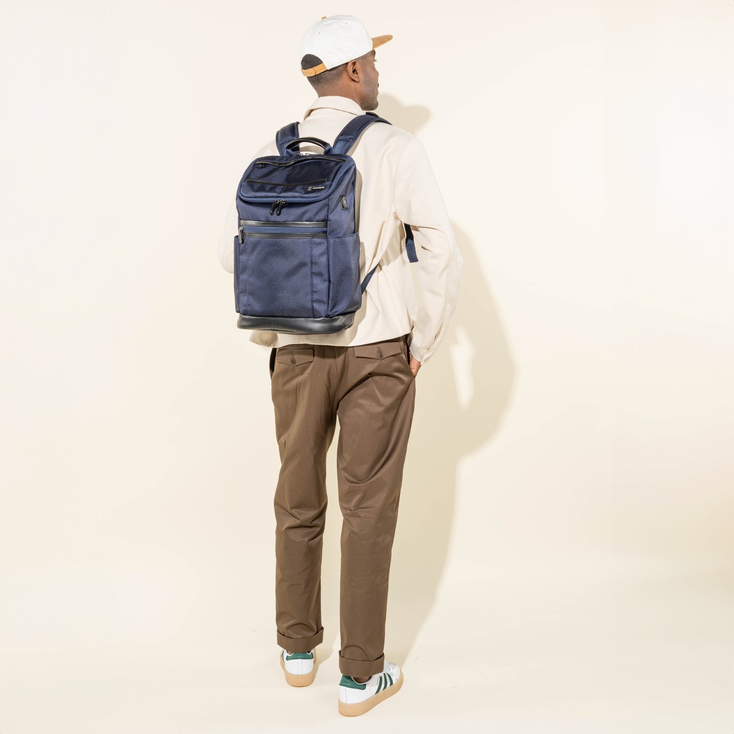 Travelpro Crew Executive Choice 3 Medium Top Load Backpack in Patriot Blue — angle view 3