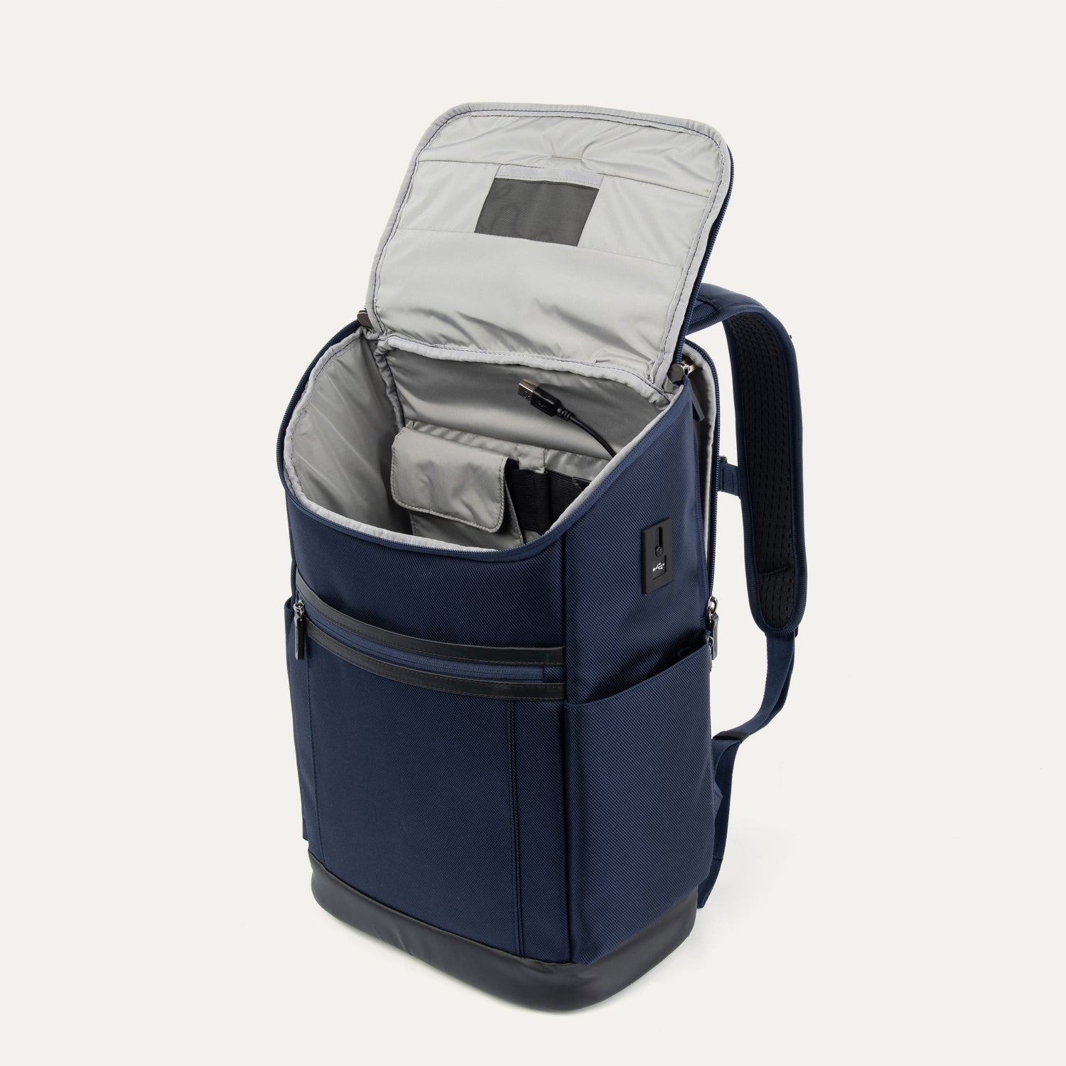 Travelpro Crew Executive Choice 3 Medium Top Load Backpack in Patriot Blue — interior view