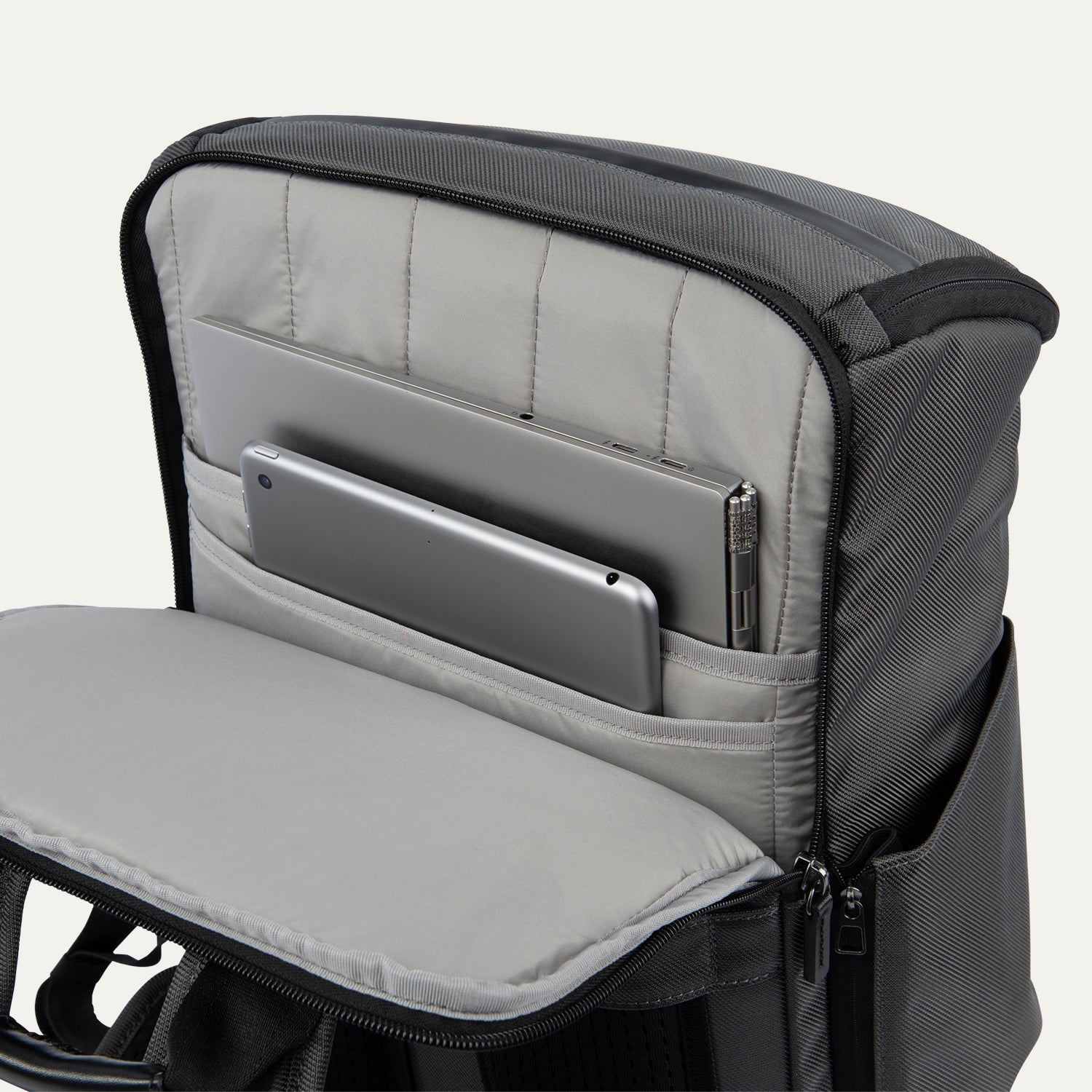 Travelpro Crew Executive Choice 3 Medium Top Load Backpack in Titanium Grey — back view