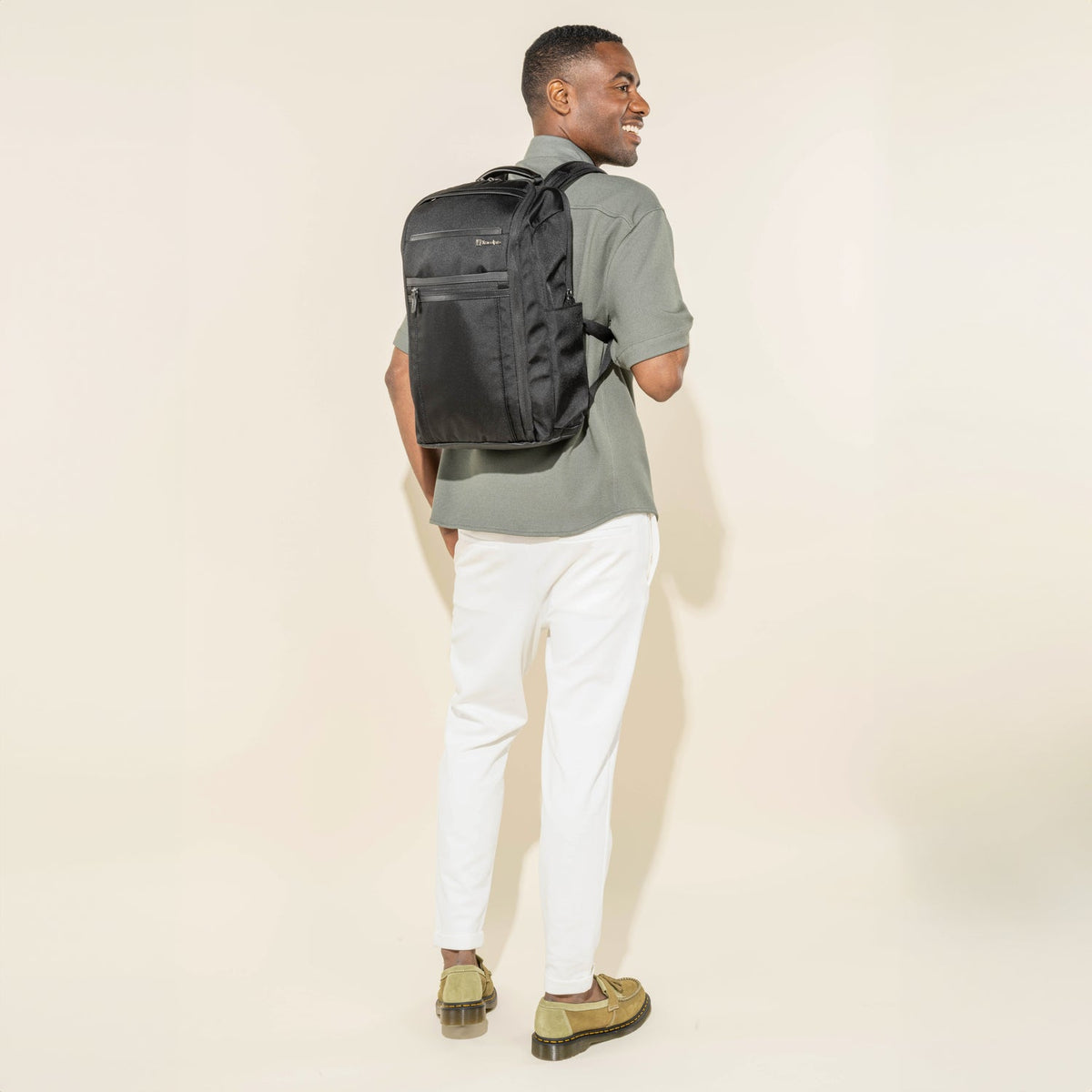 Travelpro Crew Executive Choice 3 Slim Laptop Backpack in Jet Black — lifestyle