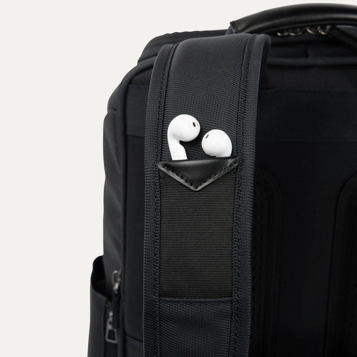 Travelpro Crew Executive Choice 3 Slim Laptop Backpack in Jet Black — detail view