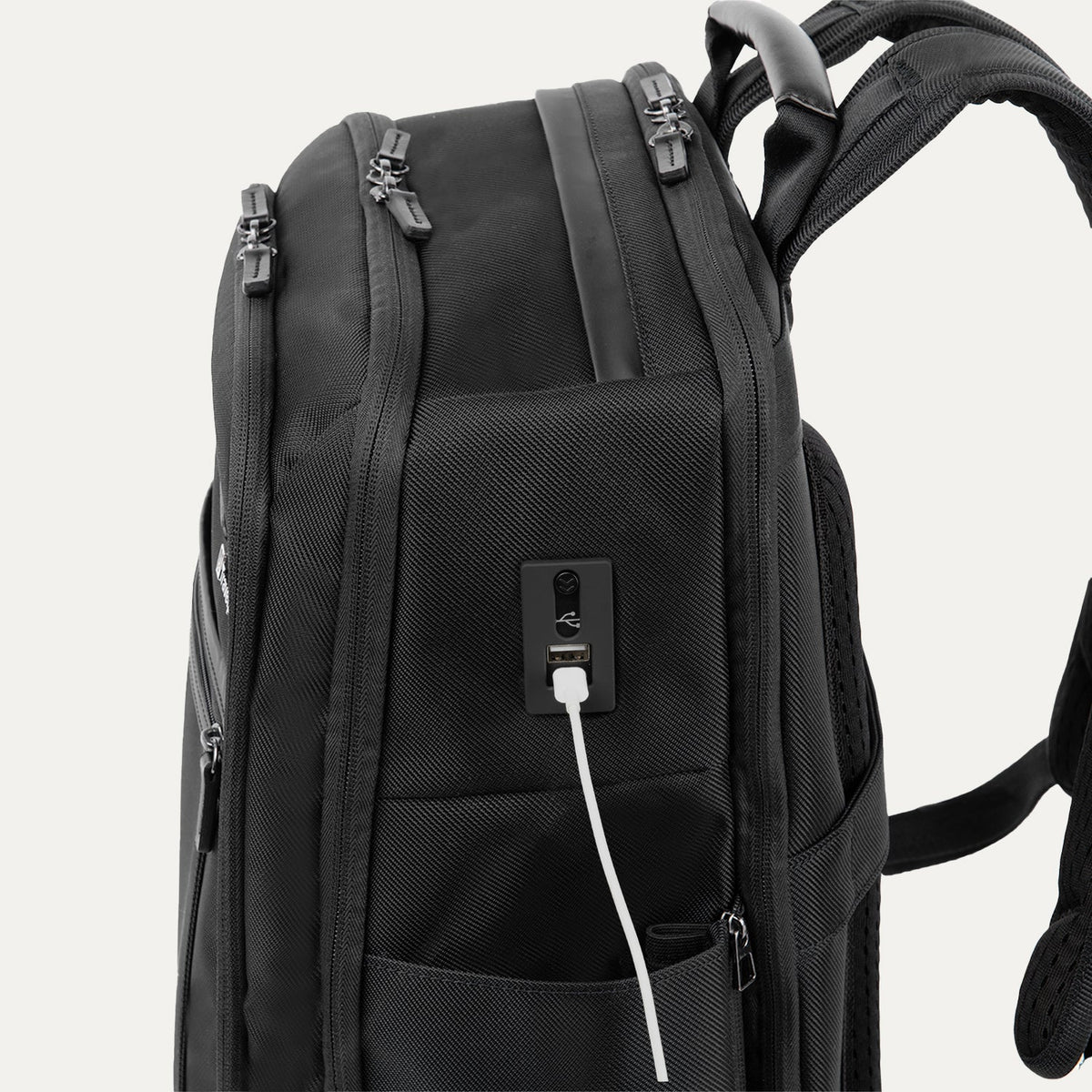 Travelpro Crew Executive Choice 3 Large Travel Backpack in Jet Black — detail view