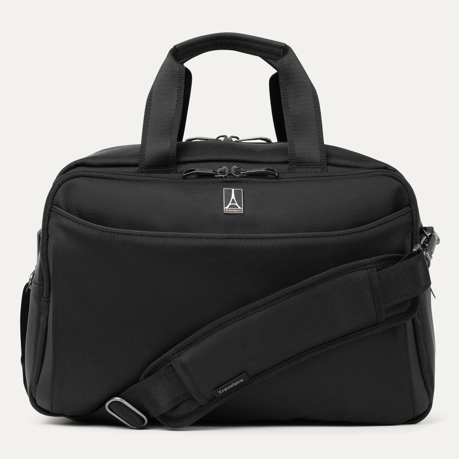 Travelpro Crew Classic UnderSeat Tote in Black — front view