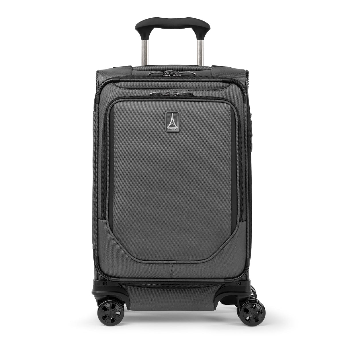 Travelpro Crew Classic Carry-On Spinner in Titanium Grey — front view # color_Titanium Grey