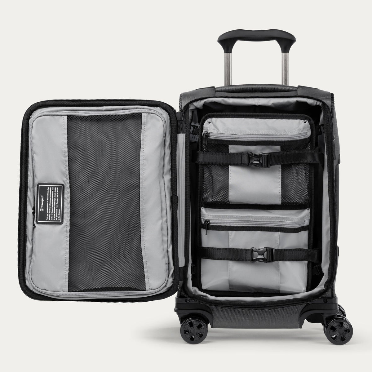 Travelpro Crew Classic Carry-On Spinner in Titanium Grey — interior view 2