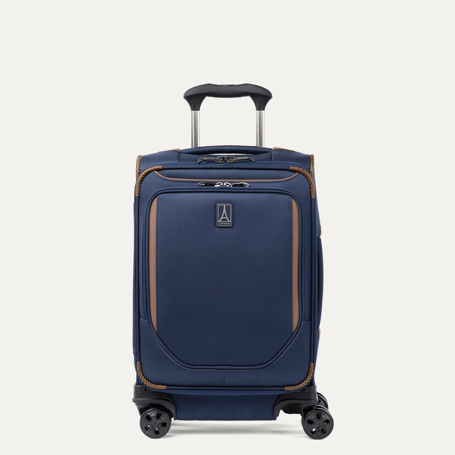 Travelpro Crew Classic Compact Carry-On Expandable Spinner in Patriot Blue — front view