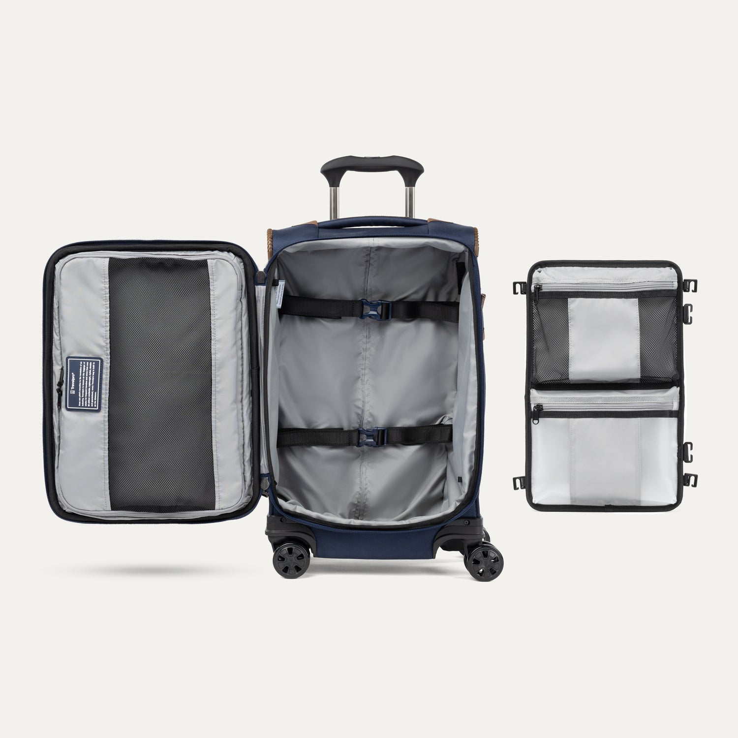 Travelpro Crew Classic Compact Carry-On Expandable Spinner in Patriot Blue — back view
