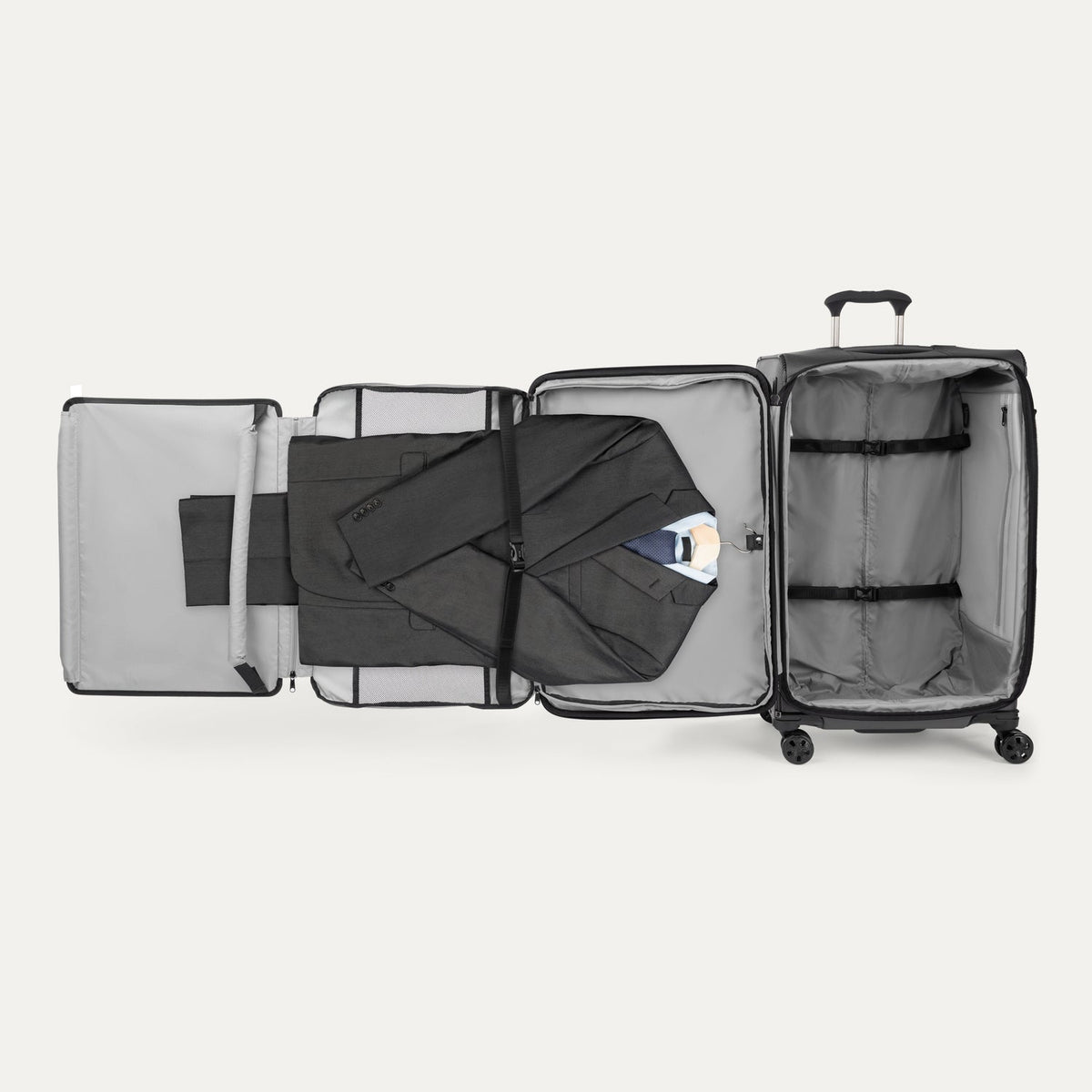Travelpro Crew Classic Large Check-In Spinner in Titanium Grey — interior view