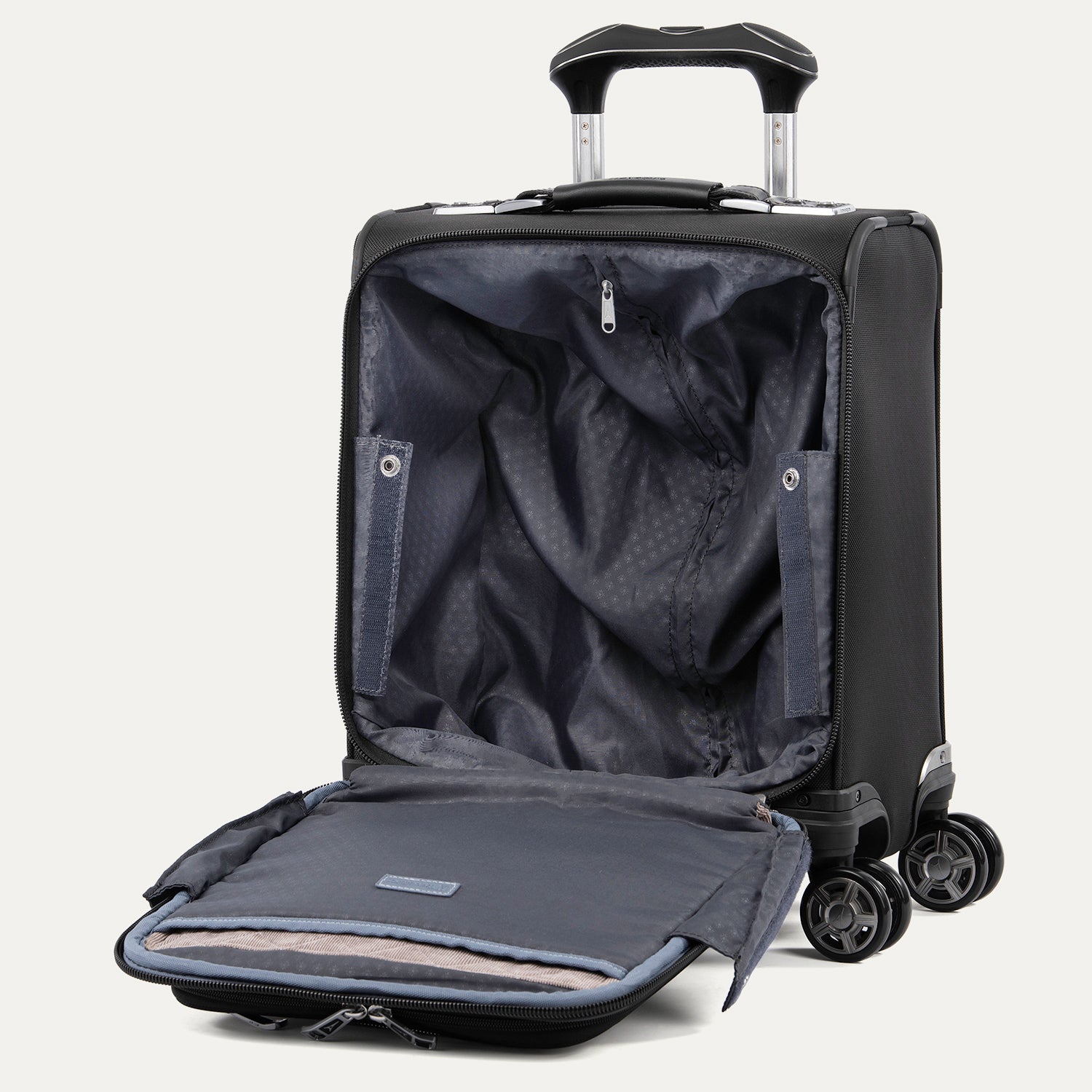 Travelpro Platinum Elite Carry-On Spinner Tote in Shadow Black — angle view 2