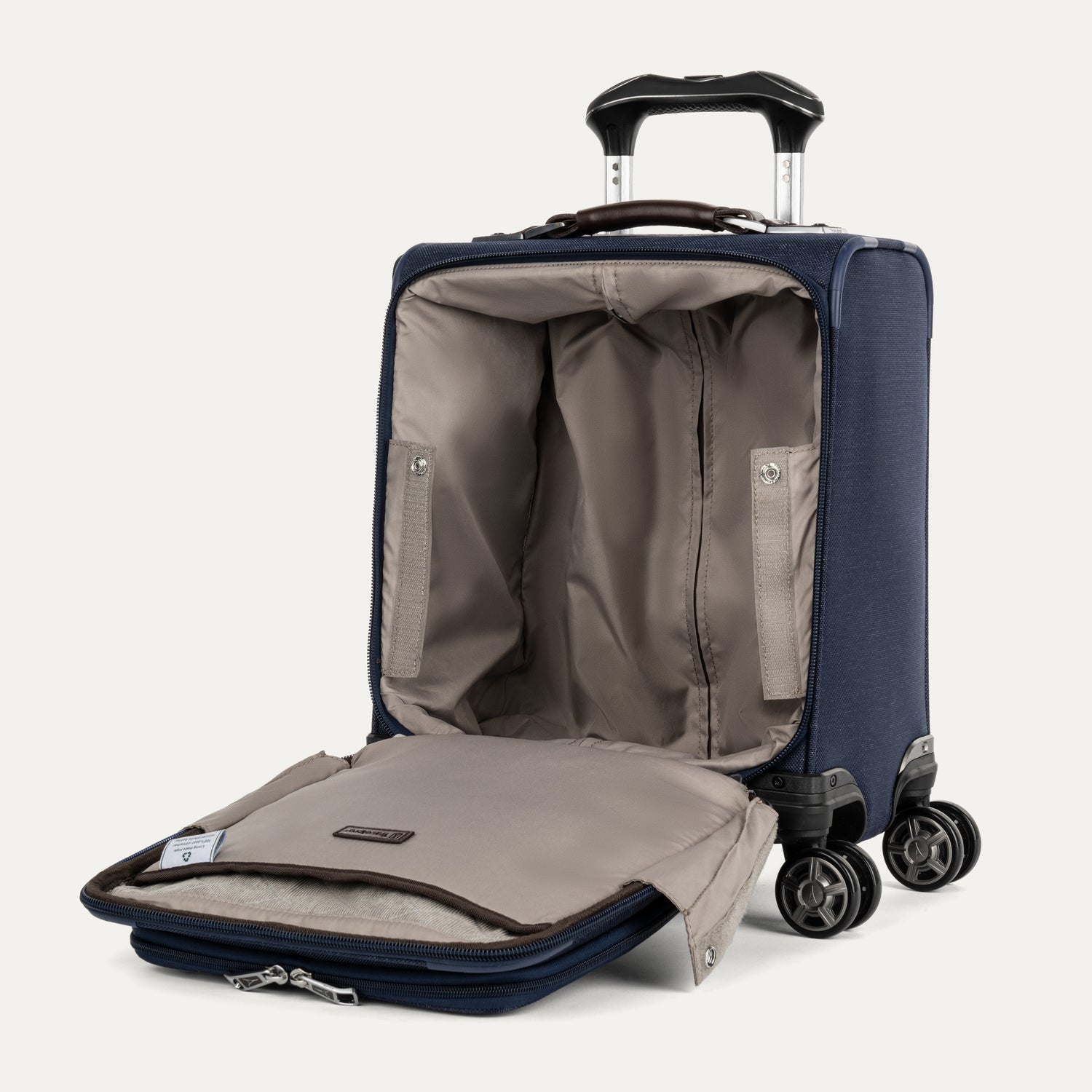 Travelpro Platinum Elite Carry-On Spinner Tote in True Navy — angle view 2
