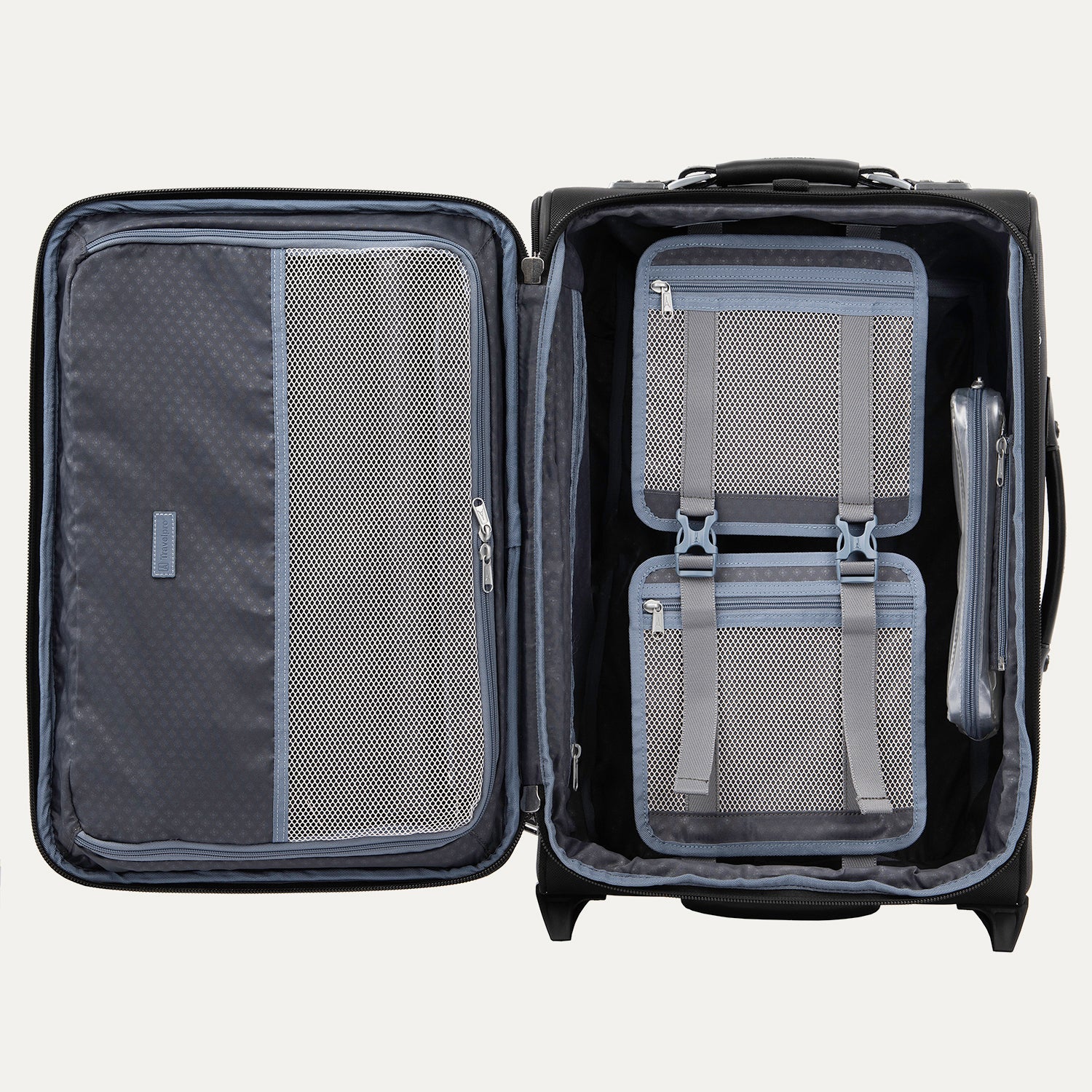 Travelpro Platinum Elite 22" Carry-On Expandable Rollaboard in Shadow Black — angle view 2