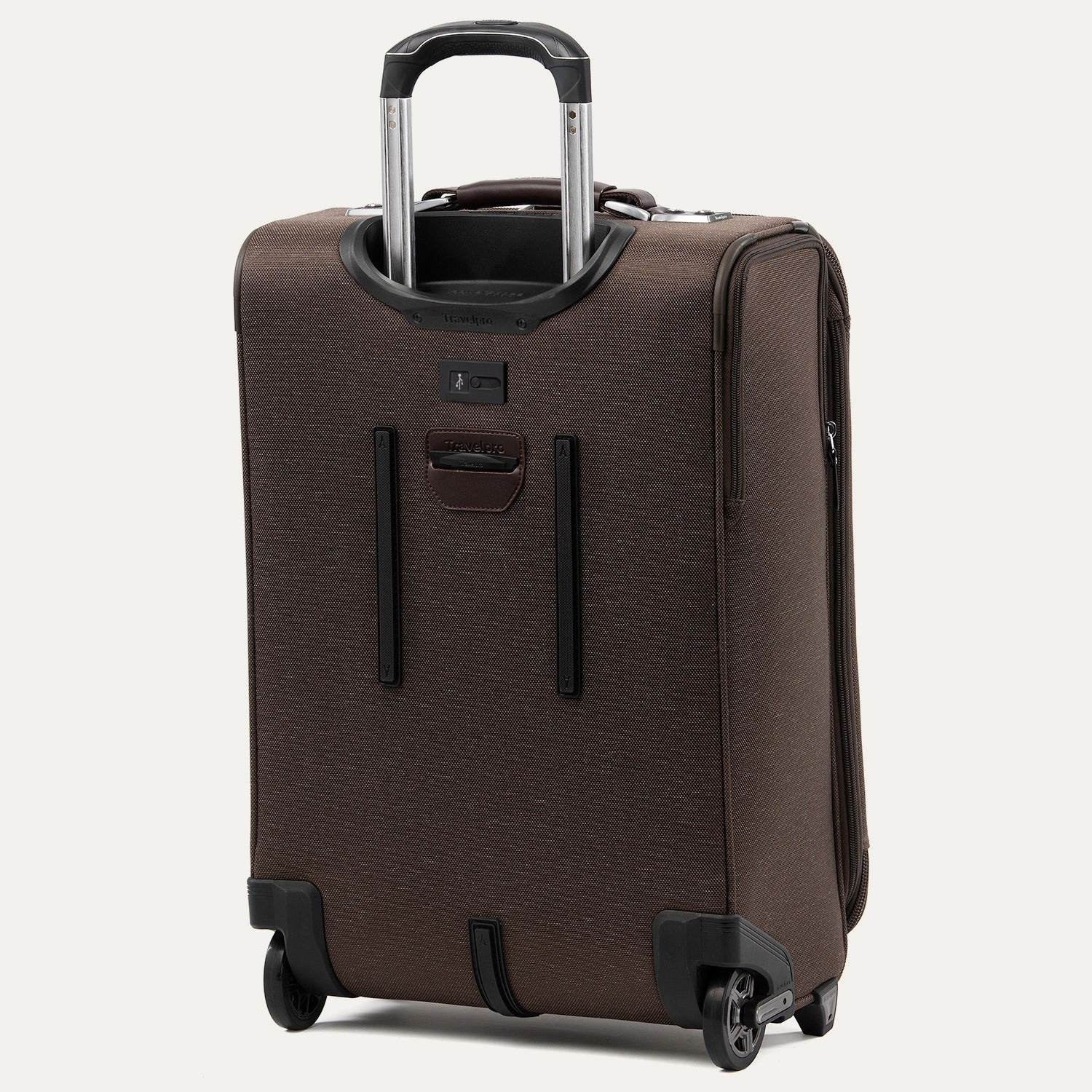 Travelpro Platinum Elite 22" Carry-On Expandable Rollaboard in Rich Espresso — angle view 6