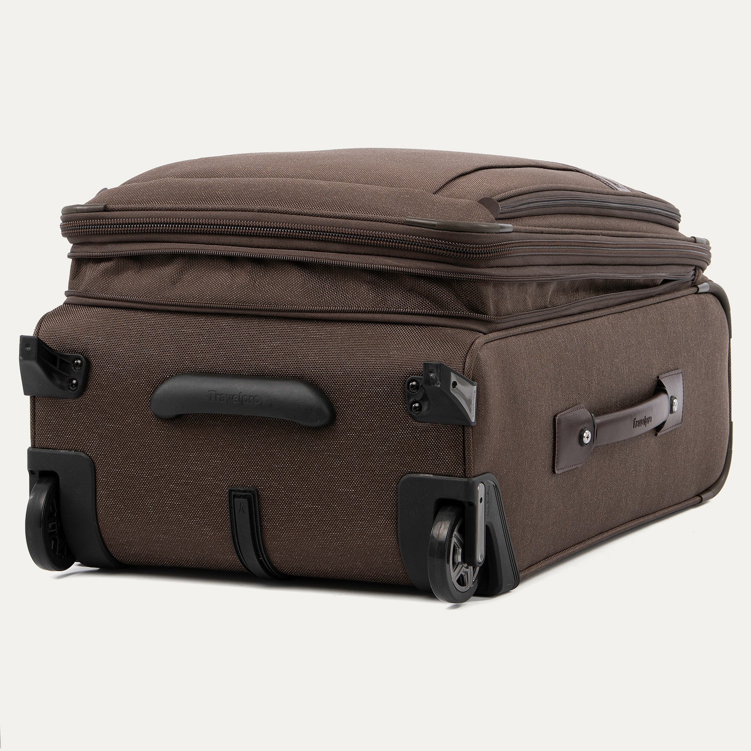 Travelpro Platinum Elite 22" Carry-On Expandable Rollaboard in Rich Espresso — angle view 4