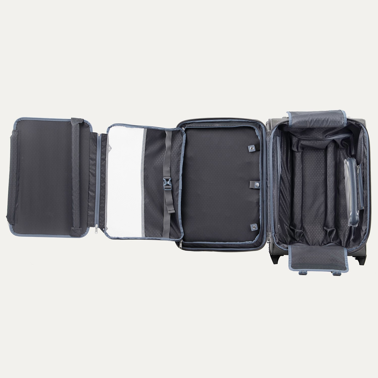 Travelpro Platinum Elite 22" Carry-On Expandable Rollaboard in Vintage Grey — angle view 3
