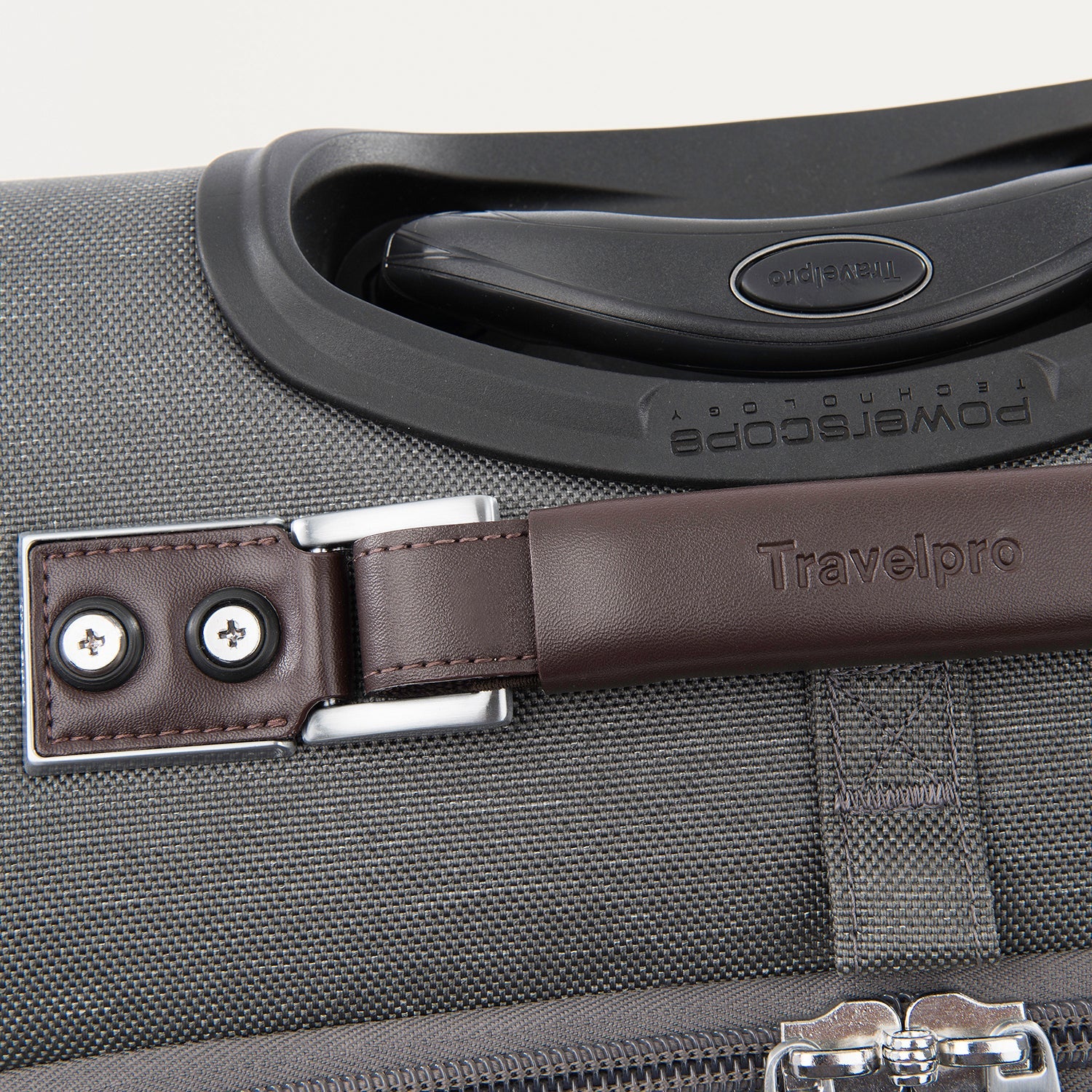 Travelpro Platinum Elite 22" Carry-On Expandable Rollaboard in Vintage Grey — angle view 7