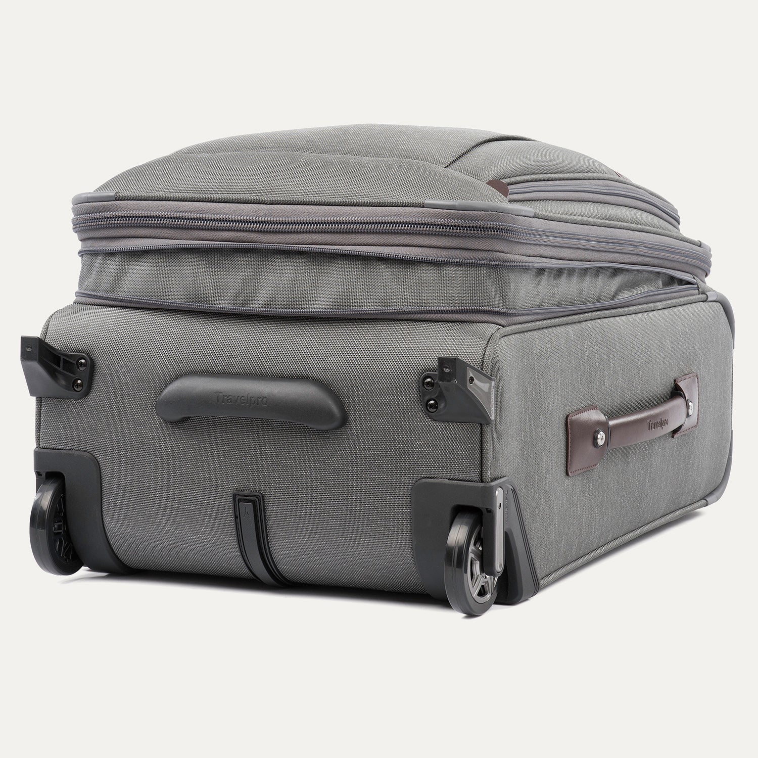 Travelpro Platinum Elite 22" Carry-On Expandable Rollaboard in Vintage Grey — angle view 6