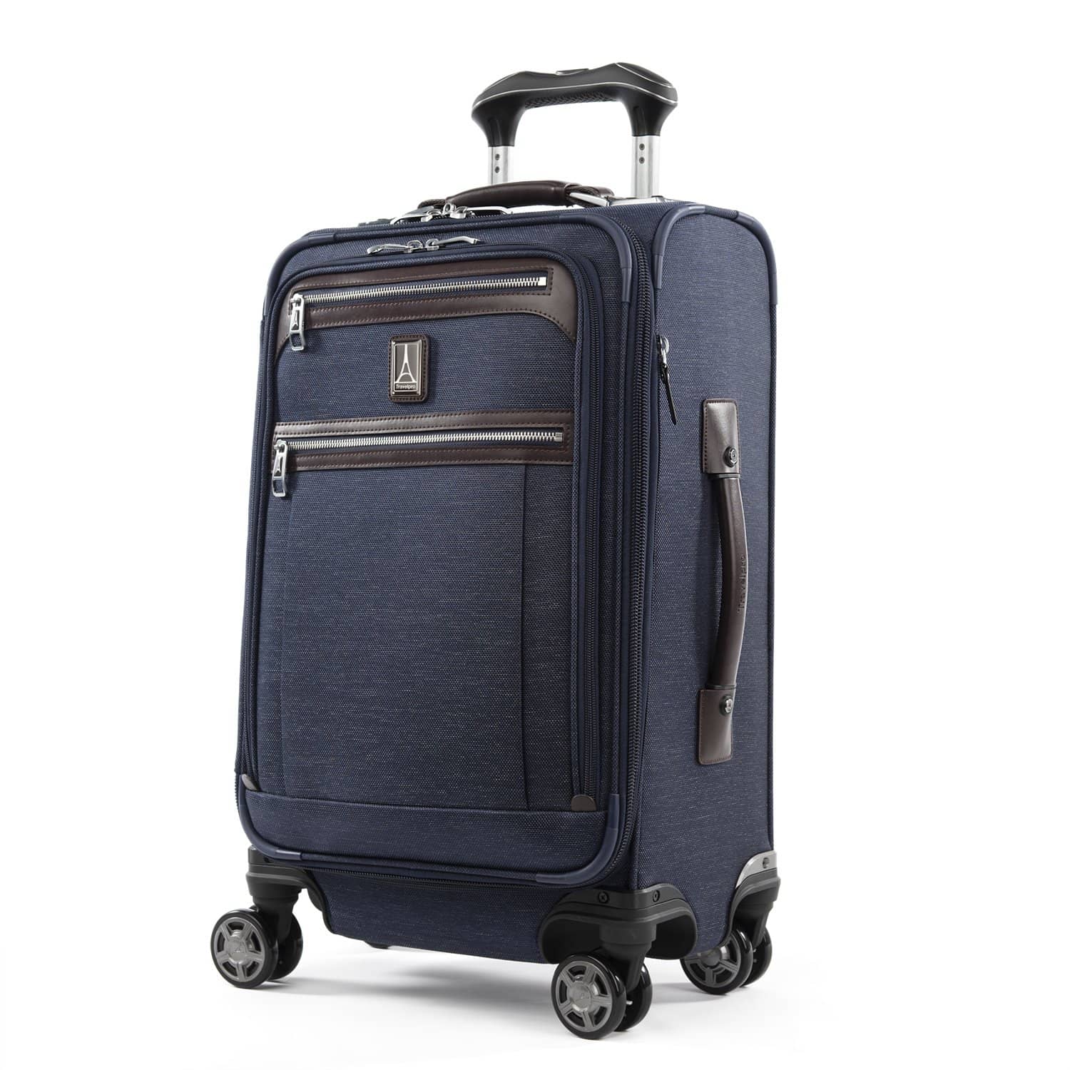 Travelpro Platinum Elite 21” Expandable Carry-On Spinner in True Navy — front view # color_True Navy