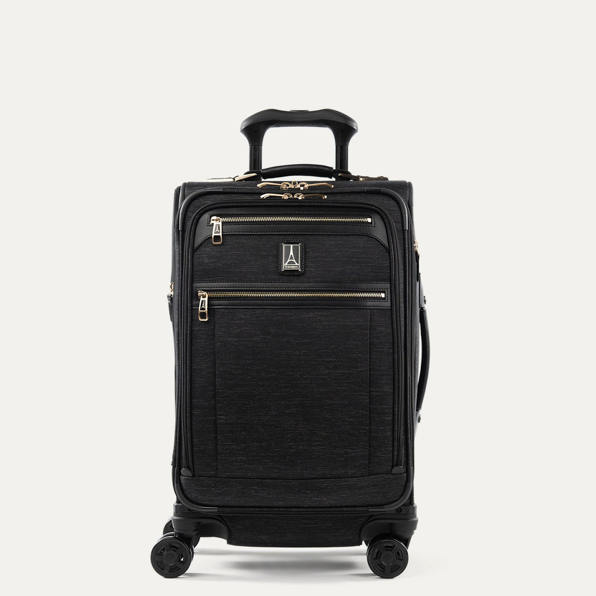 Travelpro Platinum Elite 21” Expandable Carry-On Spinner in Intrigue Black — angle view 2