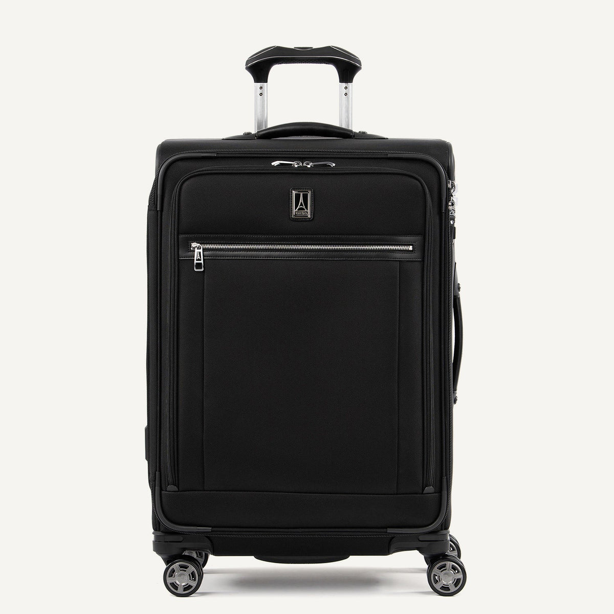 Travelpro Platinum Elite 25" Expandable Spinner in Shadow Black — front view # color_Shadow Black
