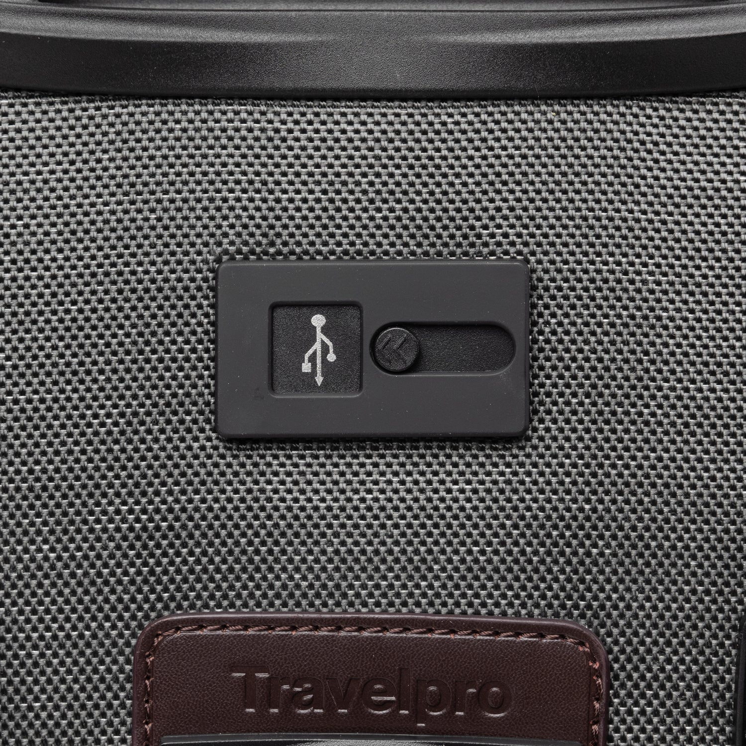 Travelpro Platinum Elite International Carry-On Expandable Spinner in Vintage Grey — detail view