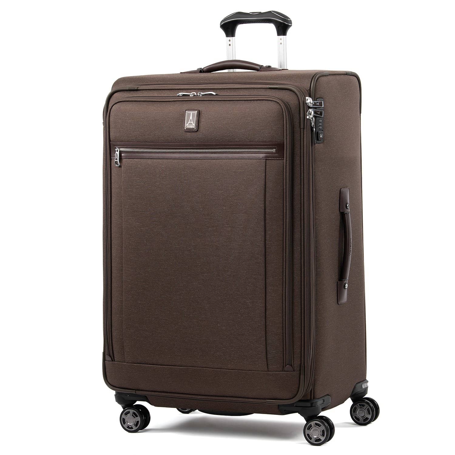 Travelpro Platinum Elite 29” Expandable Spinner in Rich Espresso — front view # color_Rich Espresso