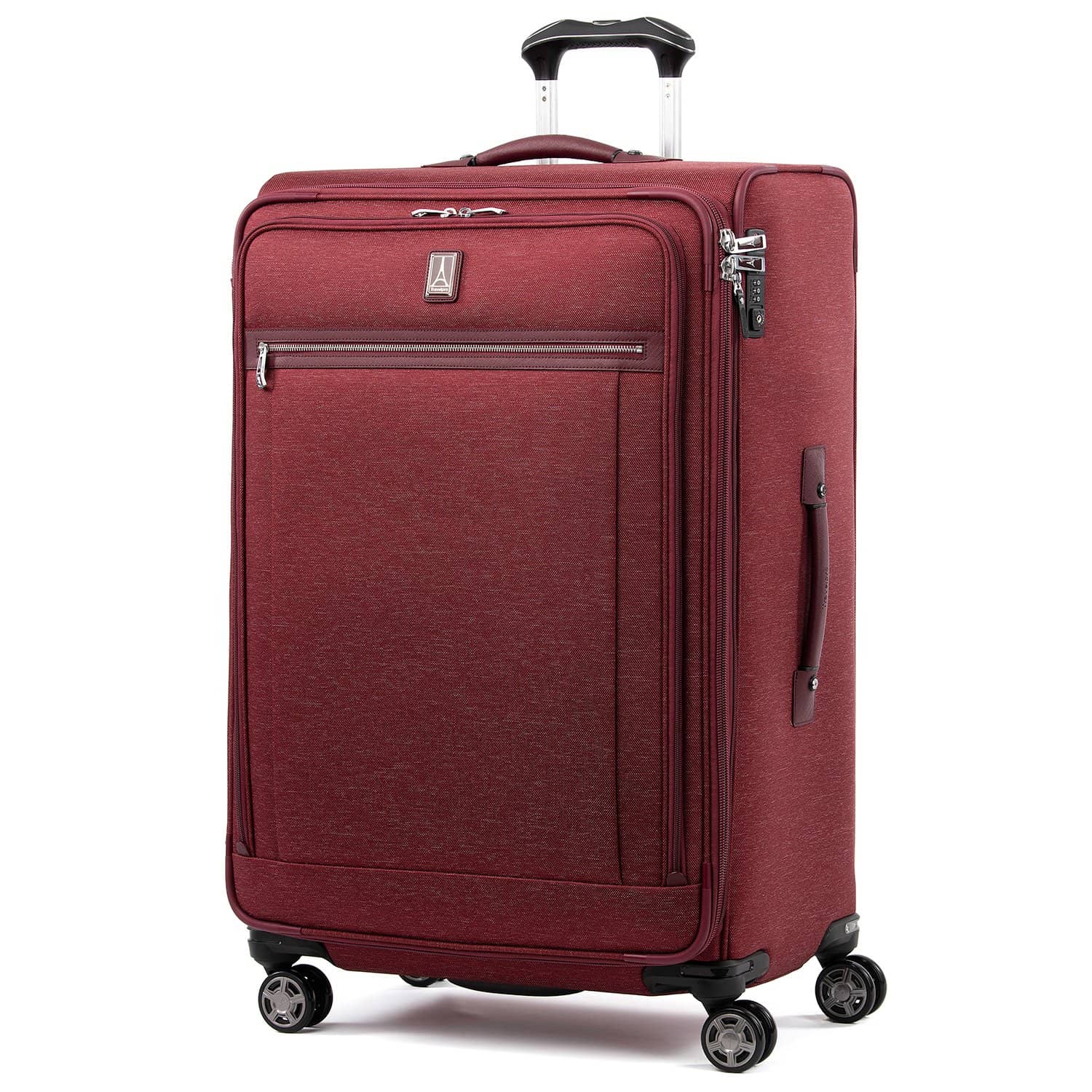 Travelpro Platinum Elite 29” Expandable Spinner in Bordeaux — front view # color_Bordeaux