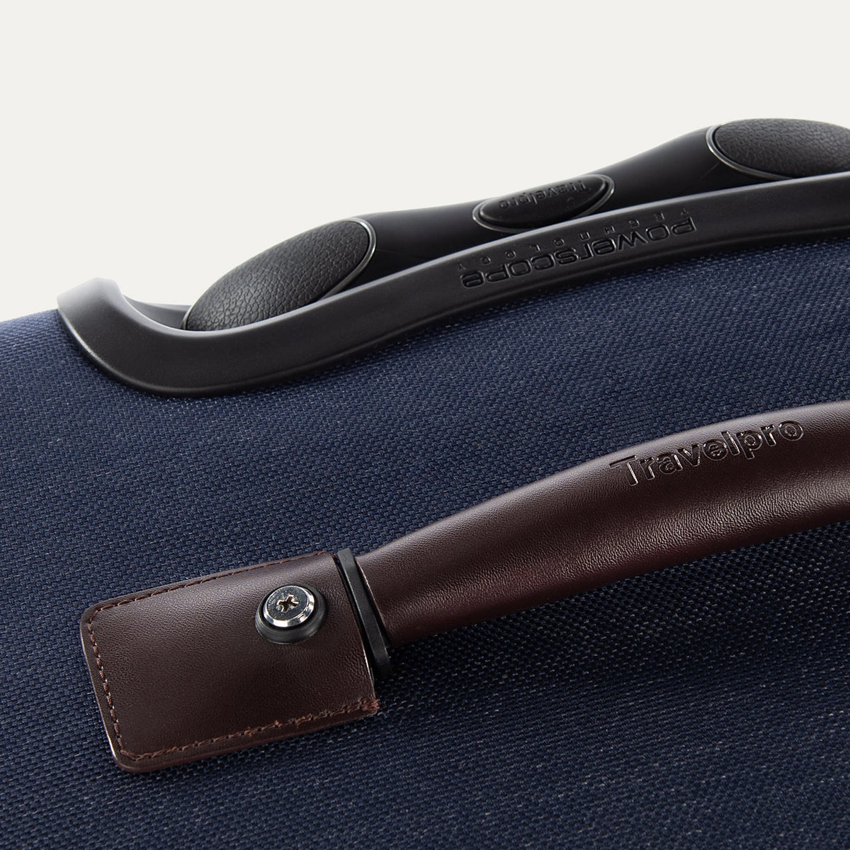Travelpro Platinum Elite 29” Expandable Spinner in True Navy — detail view