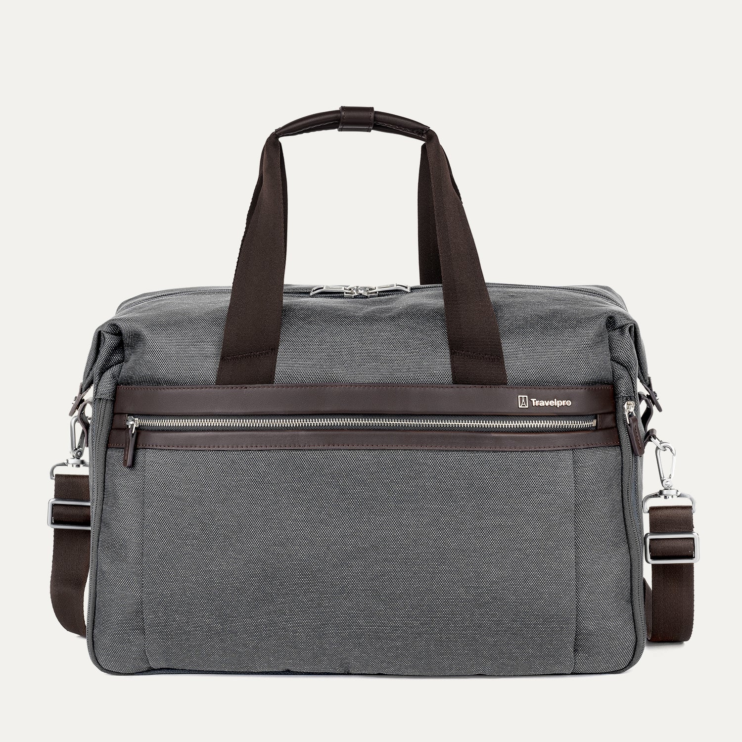 Travelpro Platinum Elite Soft Duffel in Vintage Grey — front view