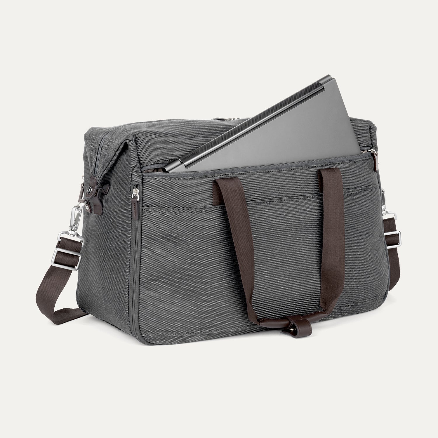 Travelpro Platinum Elite Soft Duffel in Vintage Grey — angle view 2