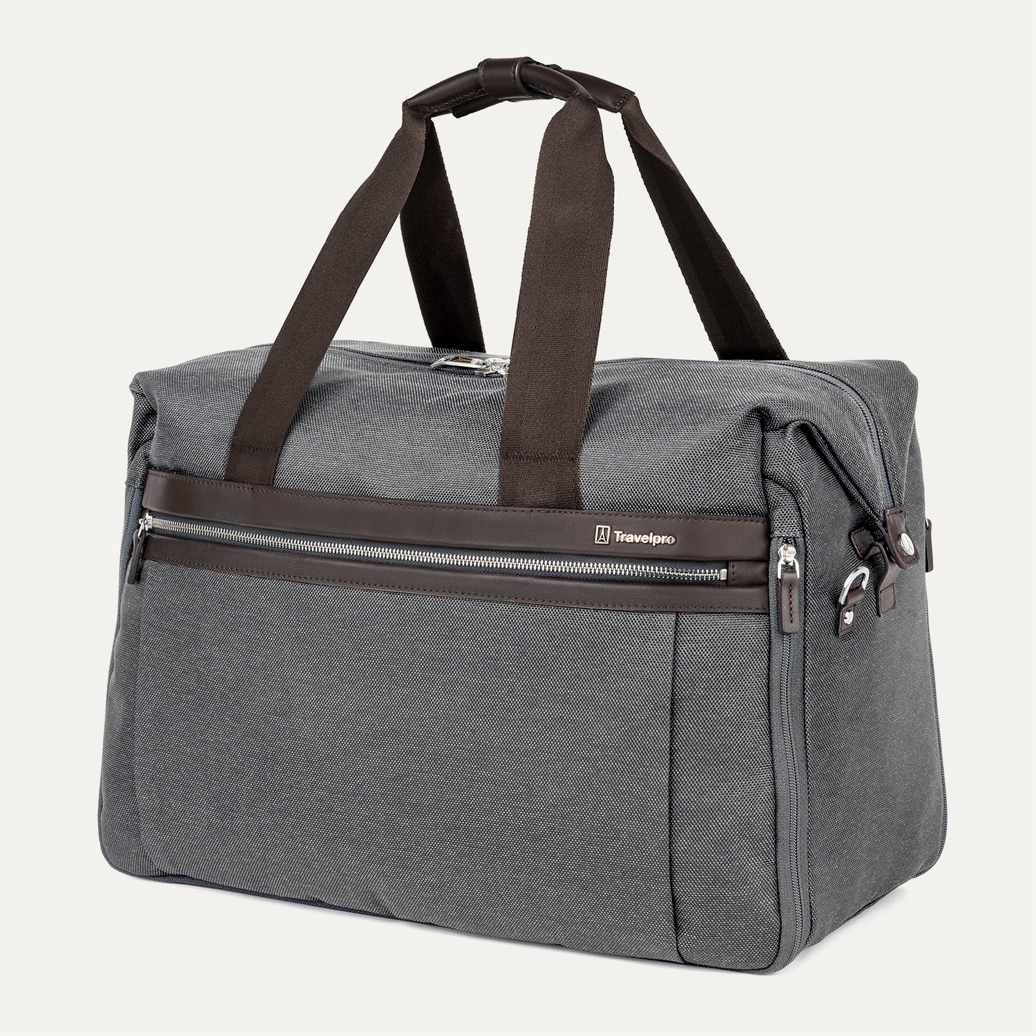 Travelpro Platinum Elite Soft Duffel in Vintage Grey — angle view 7