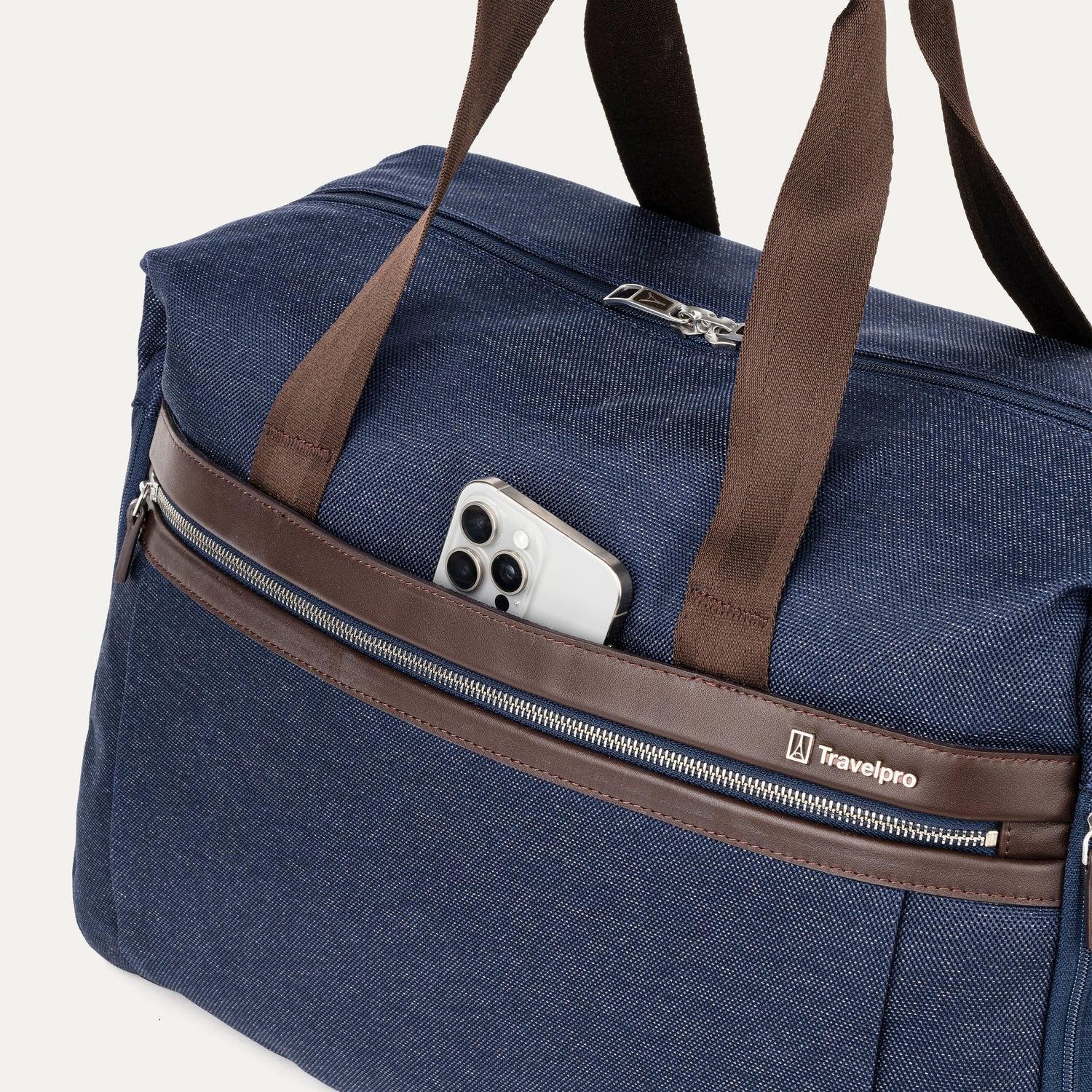 Travelpro Platinum Elite Soft Duffel in True Navy — angle view 6