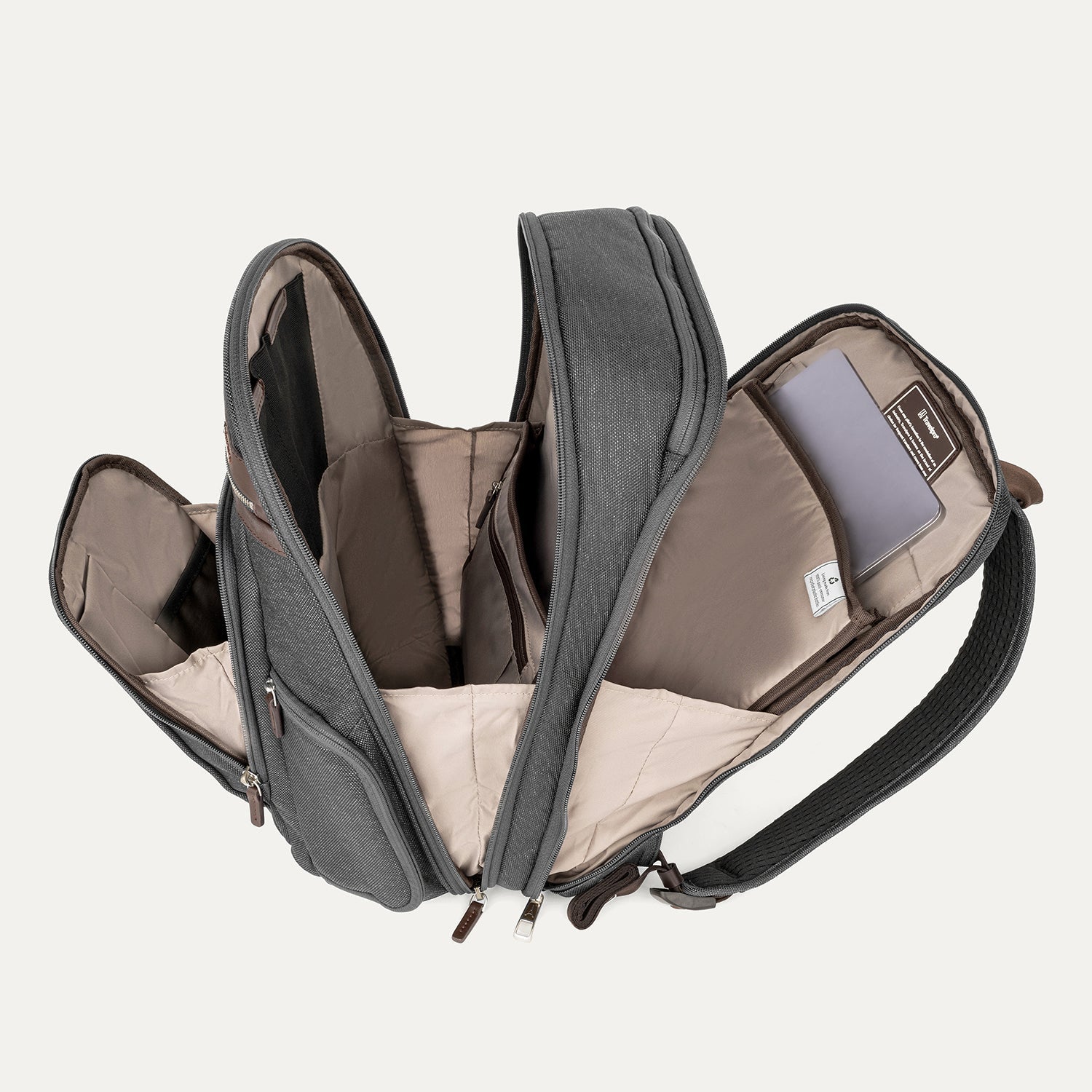 Travelpro Platinum Elite Business Backpack in Vintage Grey — angle view 2