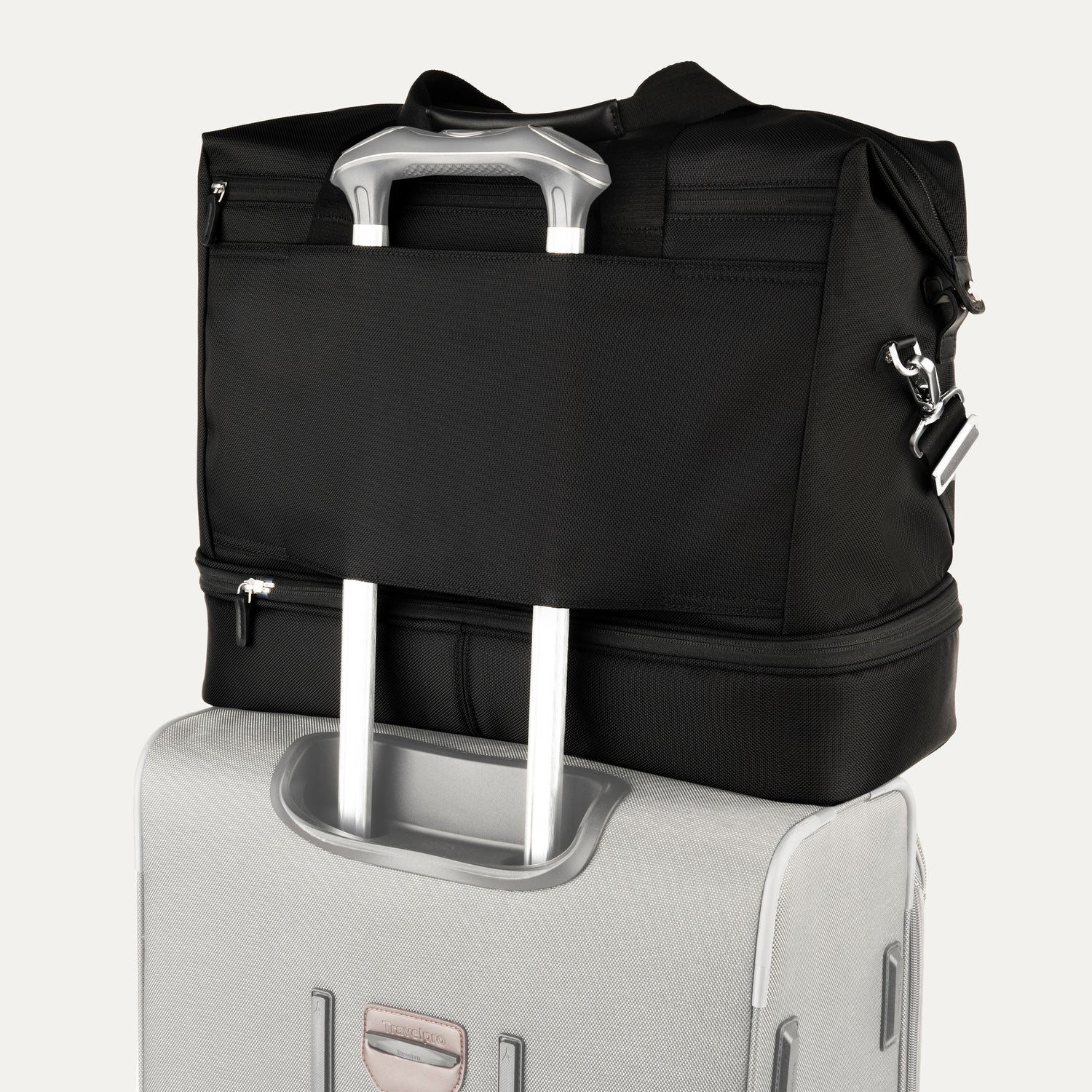 Travelpro Platinum Elite Drop-Bottom Weekender in Black — angle view 3