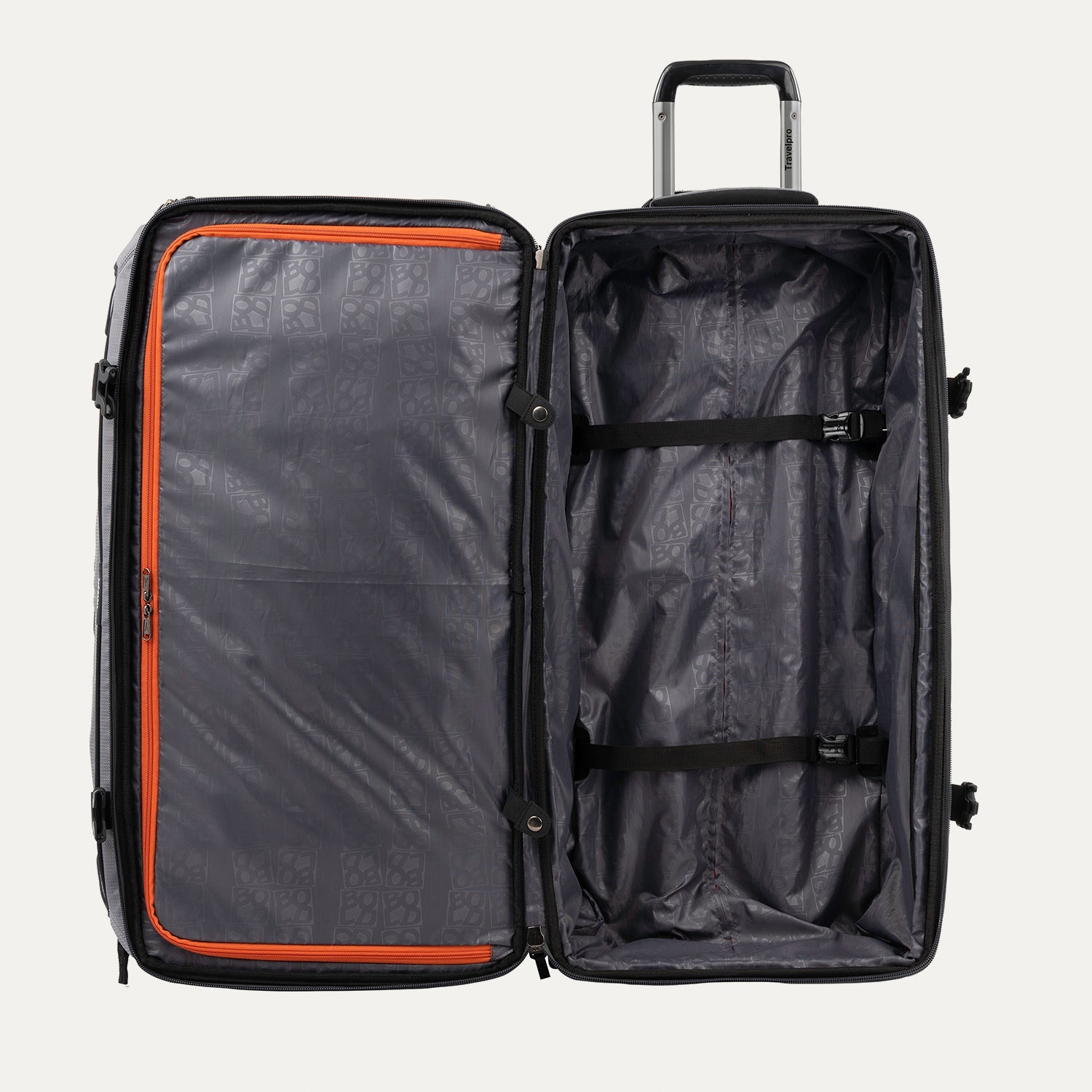 Travelpro Bold by Travelpro 30" Check-In Drop-Bottom Expandable Rolling Duffel in Gray Black — interior view