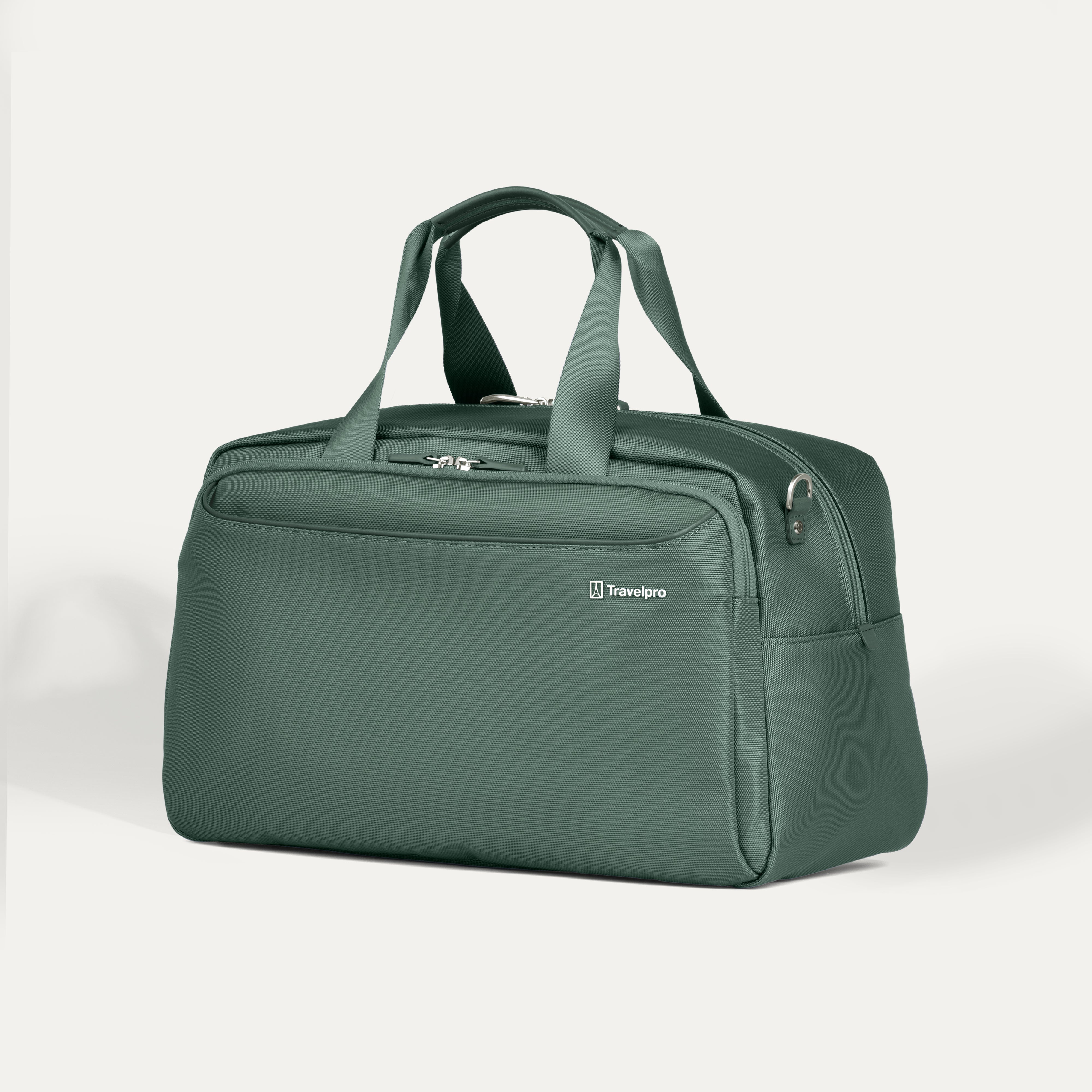 Travelpro VersaPack+ UnderSeat Tote in Desert Sage Green — lifestyle