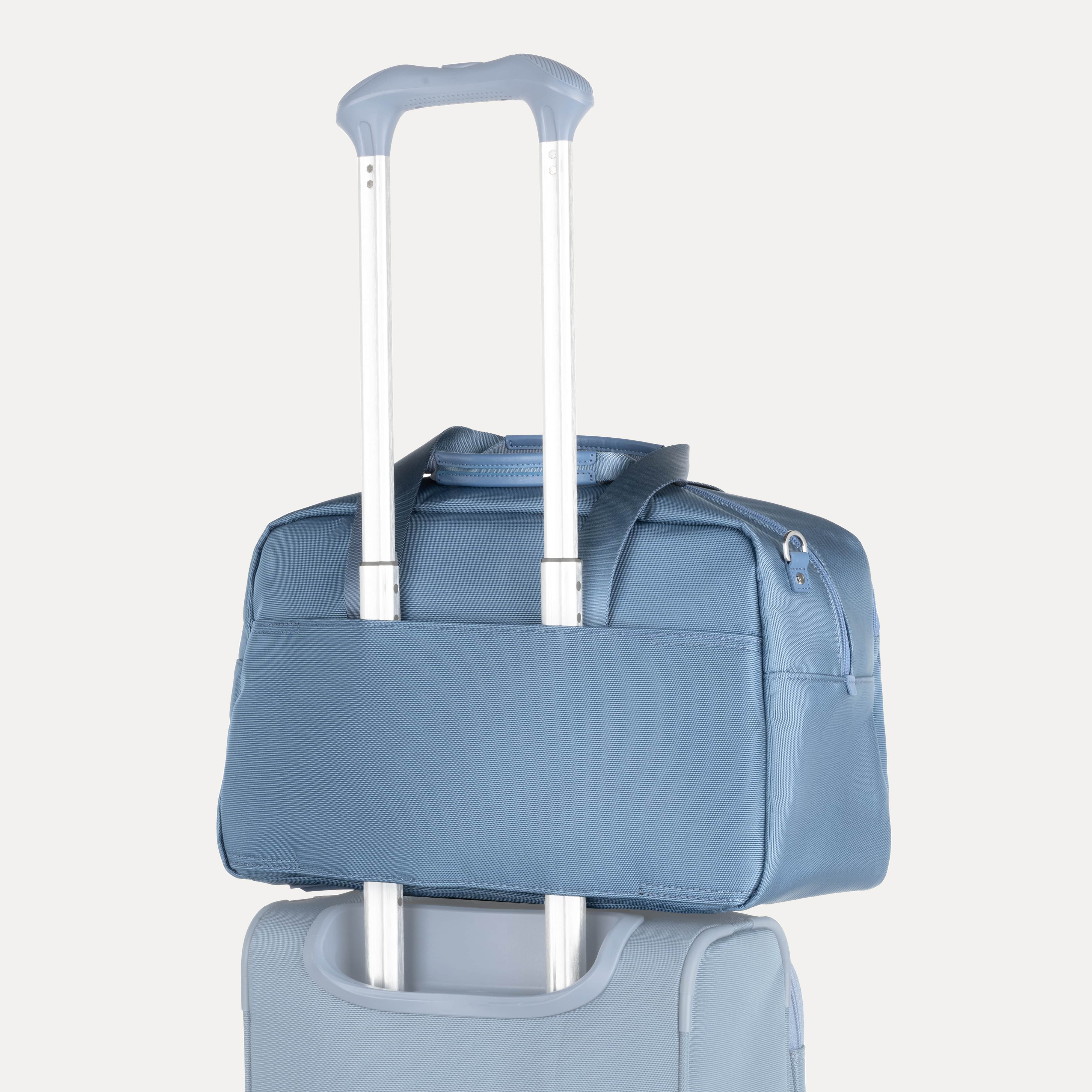 Travelpro VersaPack+ UnderSeat Tote in Elemental Blue — angle view 2