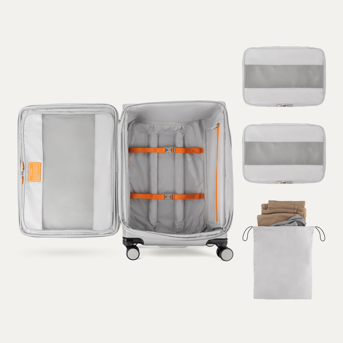 Travelpro VersaPack+ Medium Check-In Spinner in Marigold Orange — interior view 2