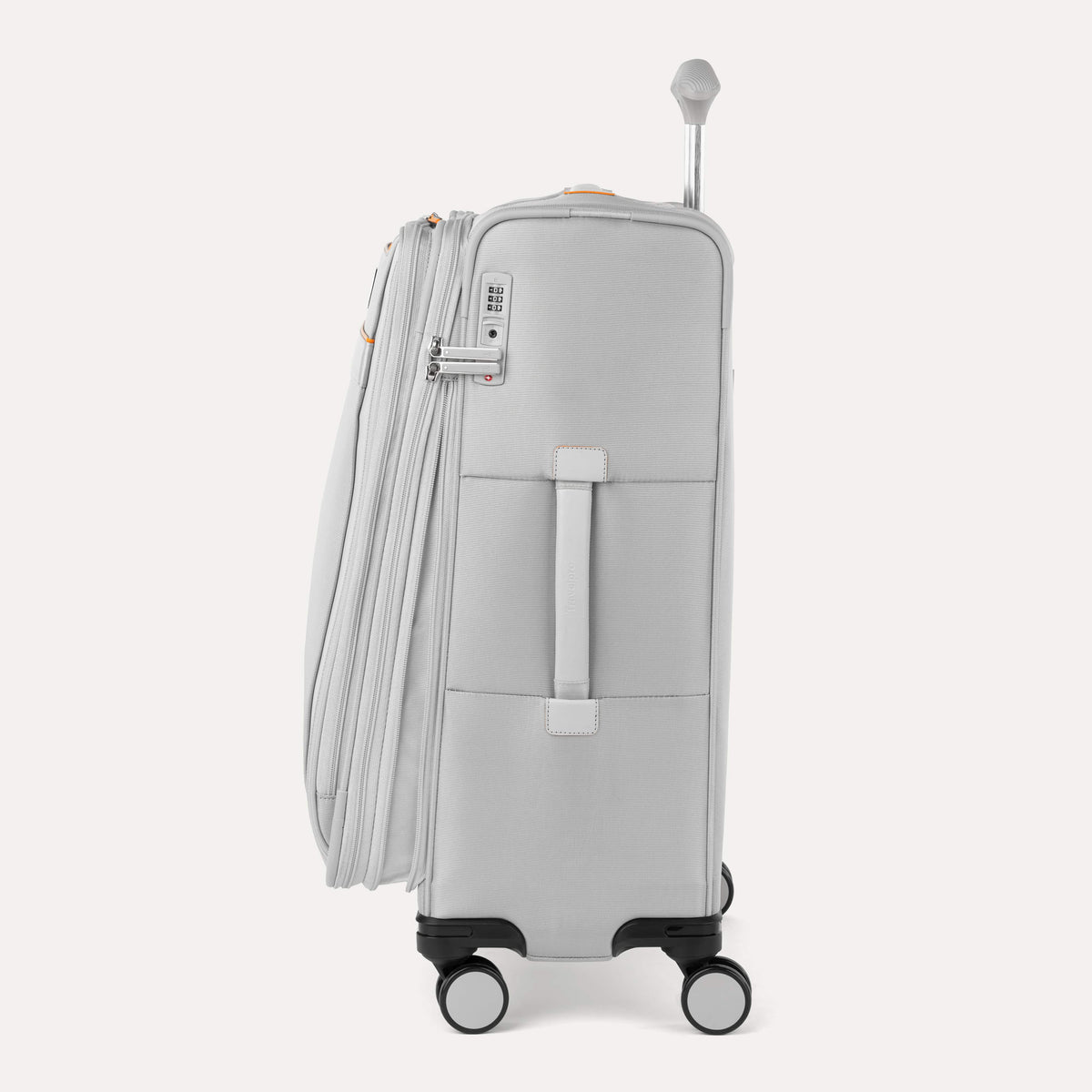 Travelpro VersaPack+ Medium Check-In Spinner in Marigold Orange — side view