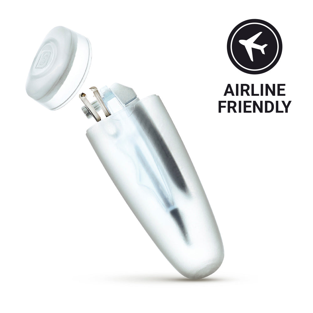 Go Travel Arc Blade Clippers in White — angle view 2
