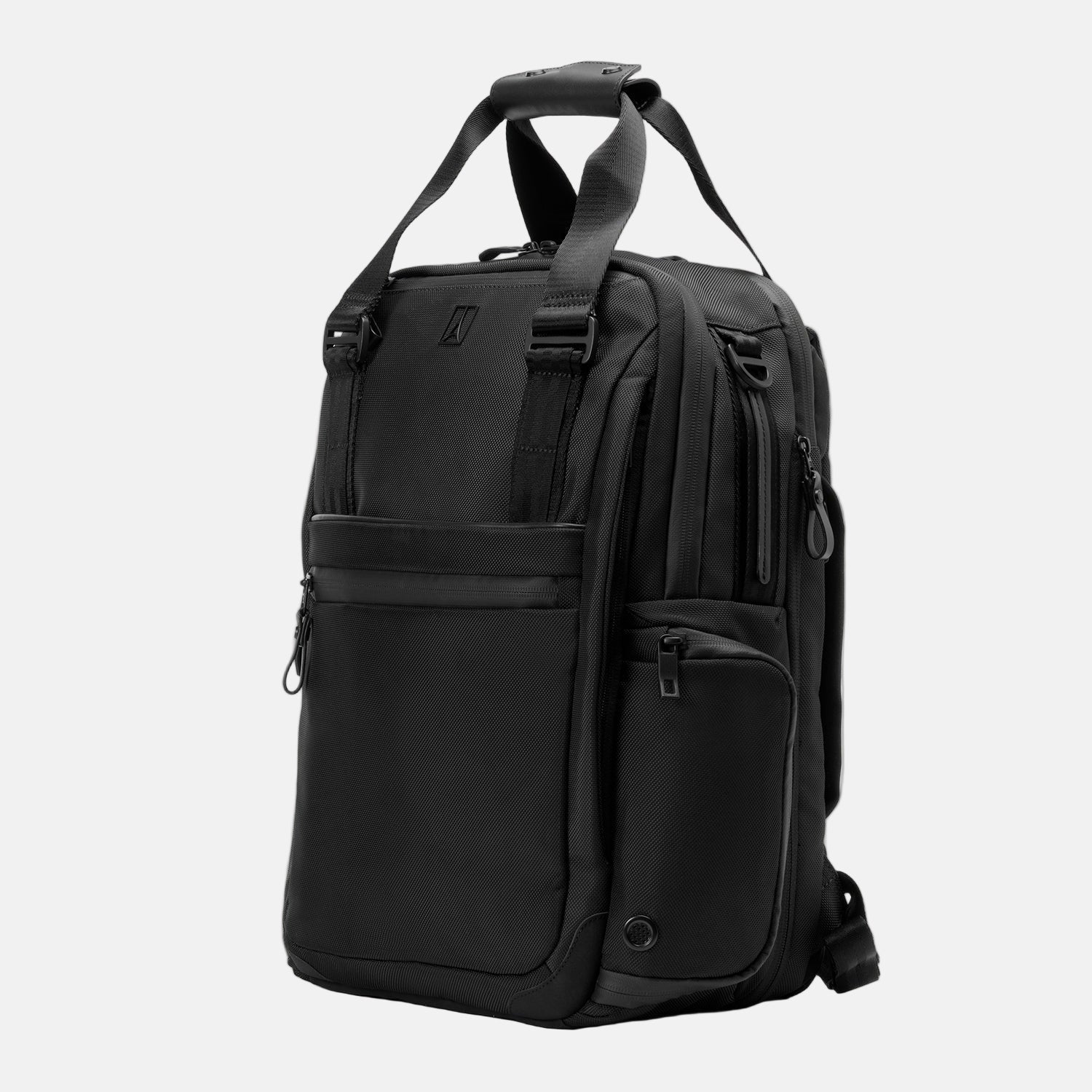 Travelpro Altitude Medium Expandable Laptop Backpack 25-30L in Jet Black — angle view 4