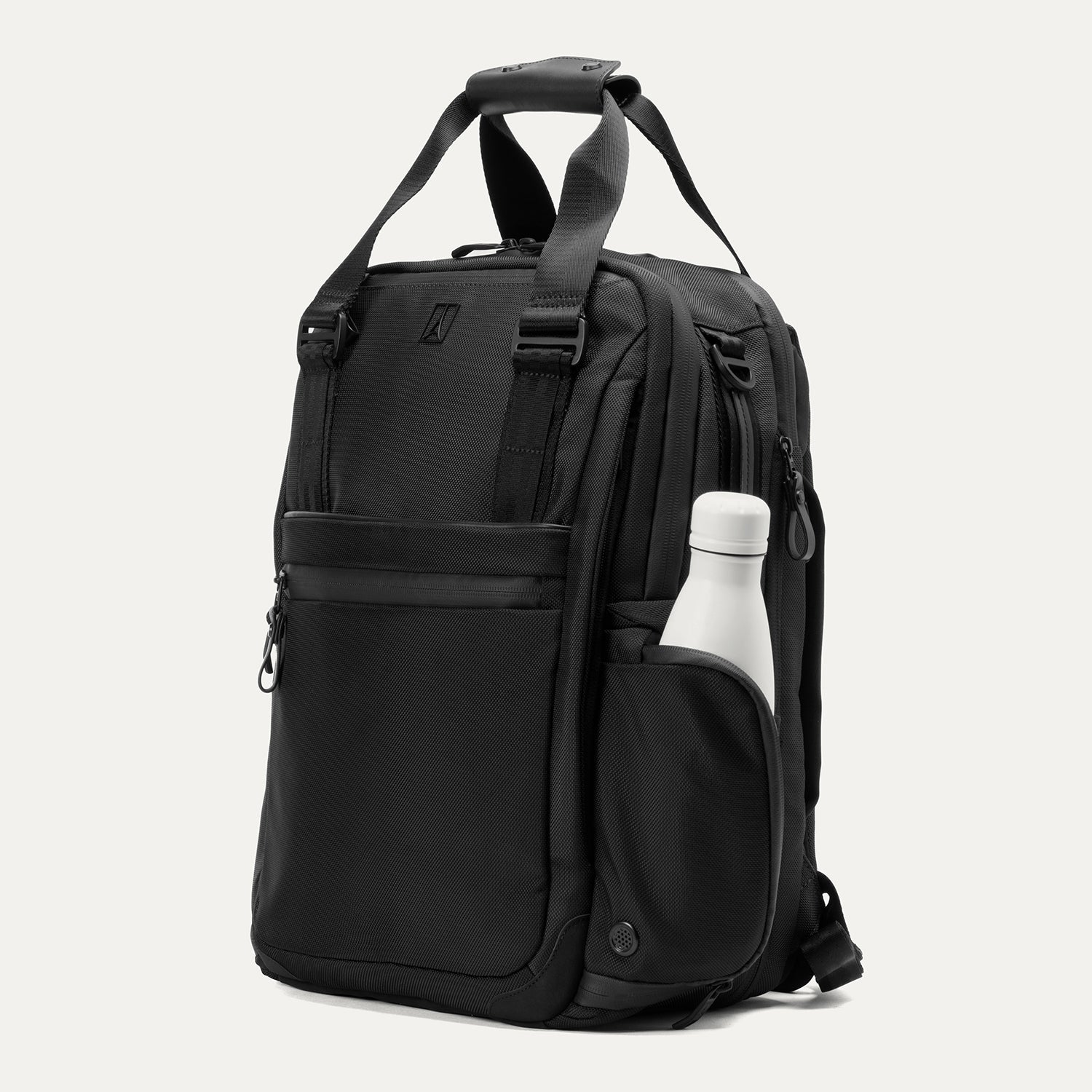 Travelpro Altitude Medium Expandable Laptop Backpack 25-30L in Jet Black — angle view 2