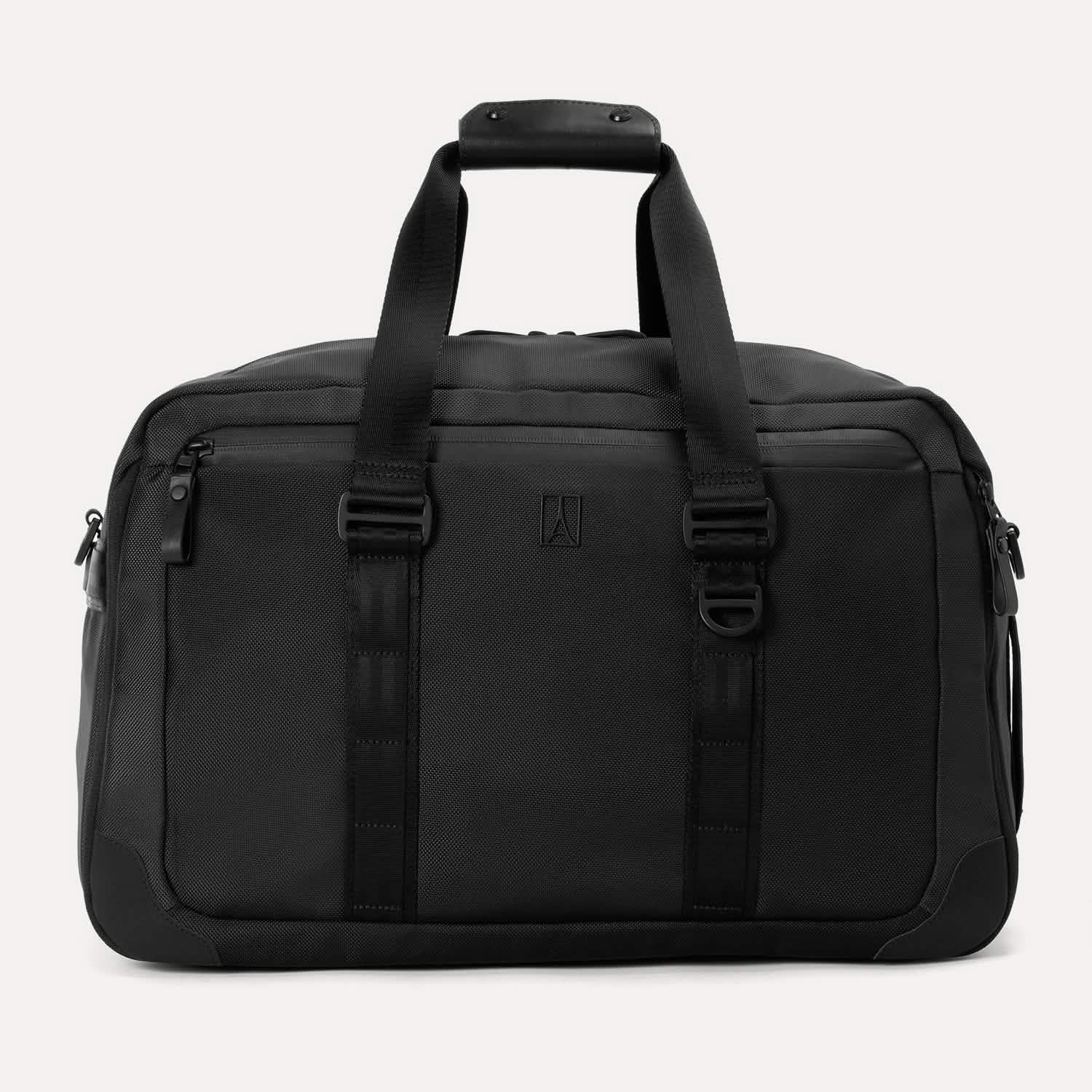 Travelpro Altitude Double Expansion Duffel in Jet Black — front view