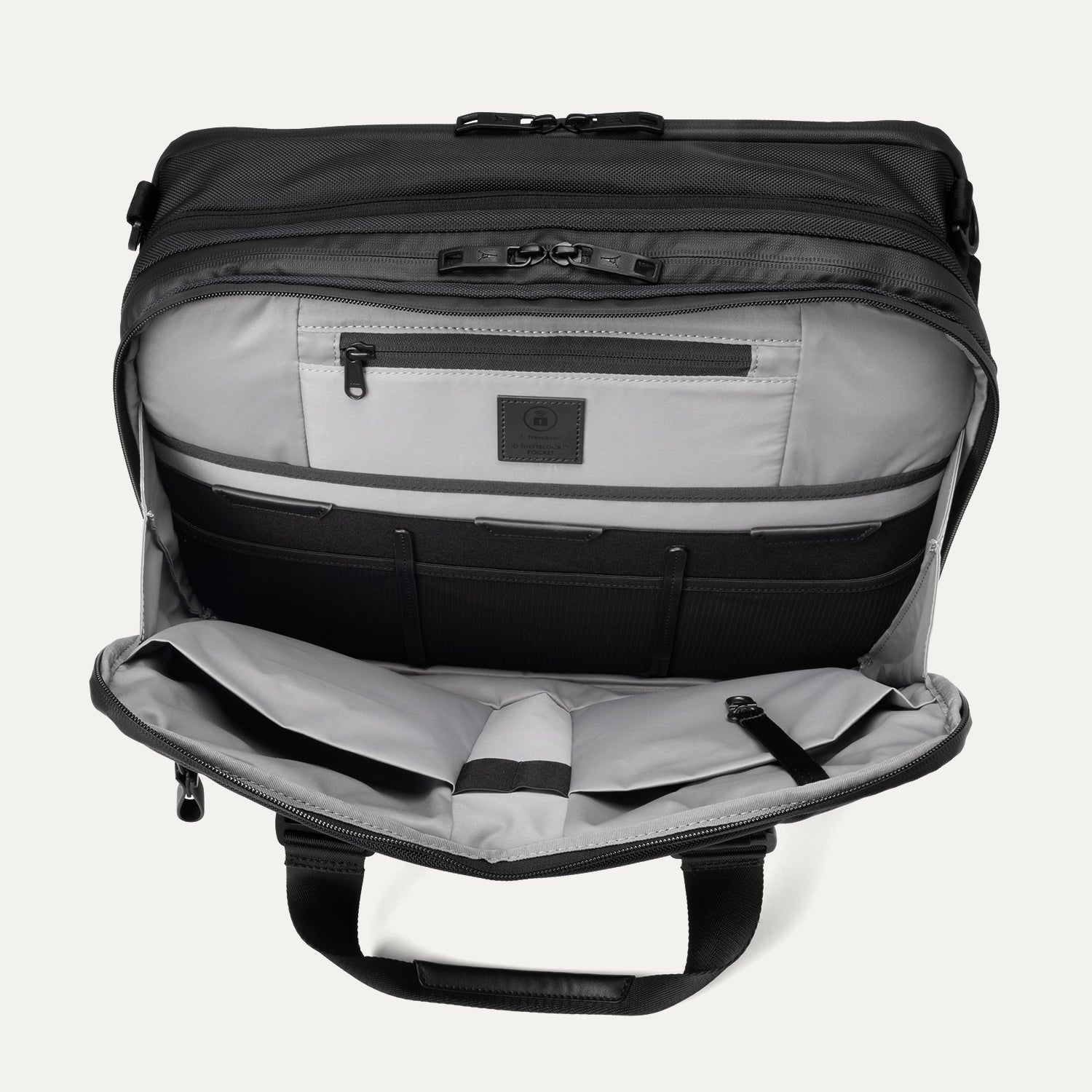 Travelpro Altitude Full Expansion Brief in Jet Black — interior view