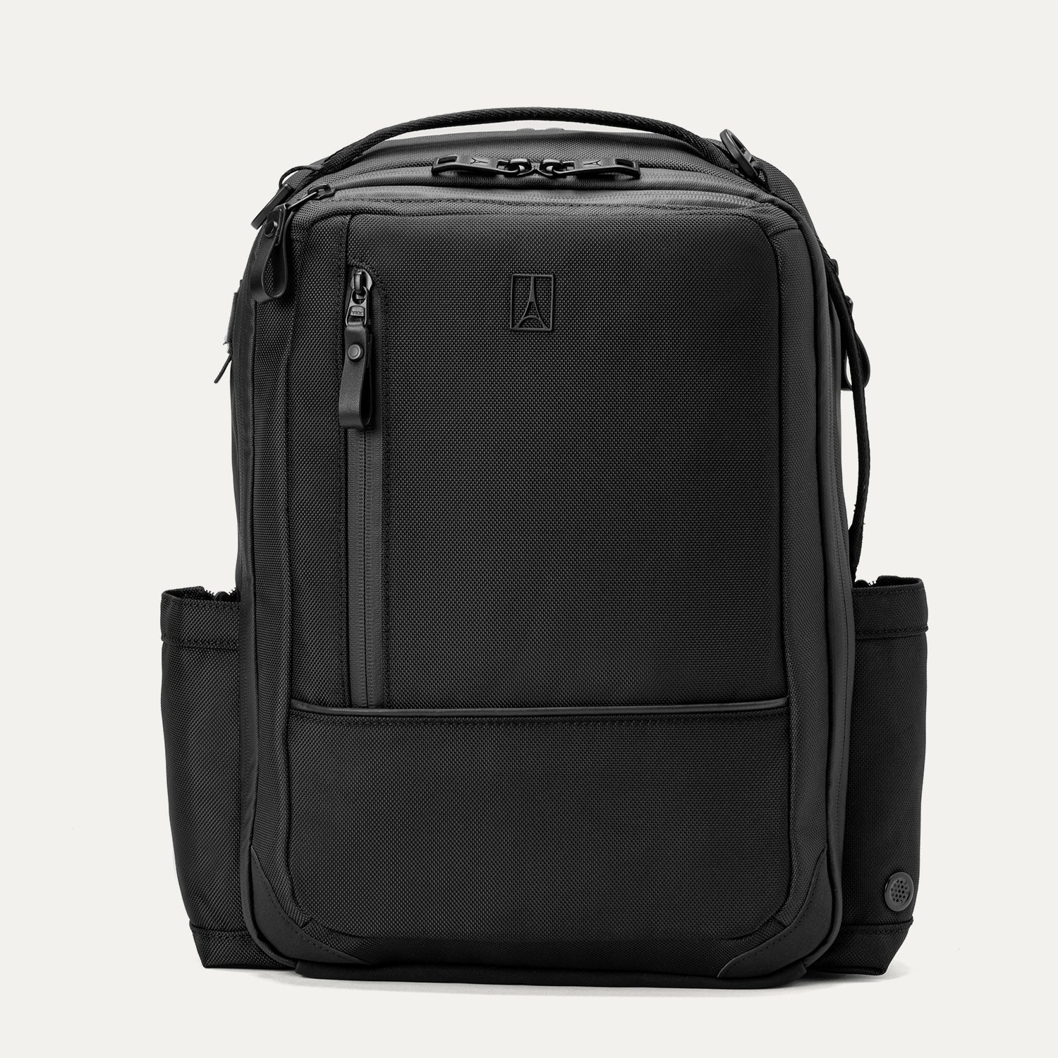 Travelpro Altitude Slim Expandable Laptop Backpack 20-24L in Jet Black — front view