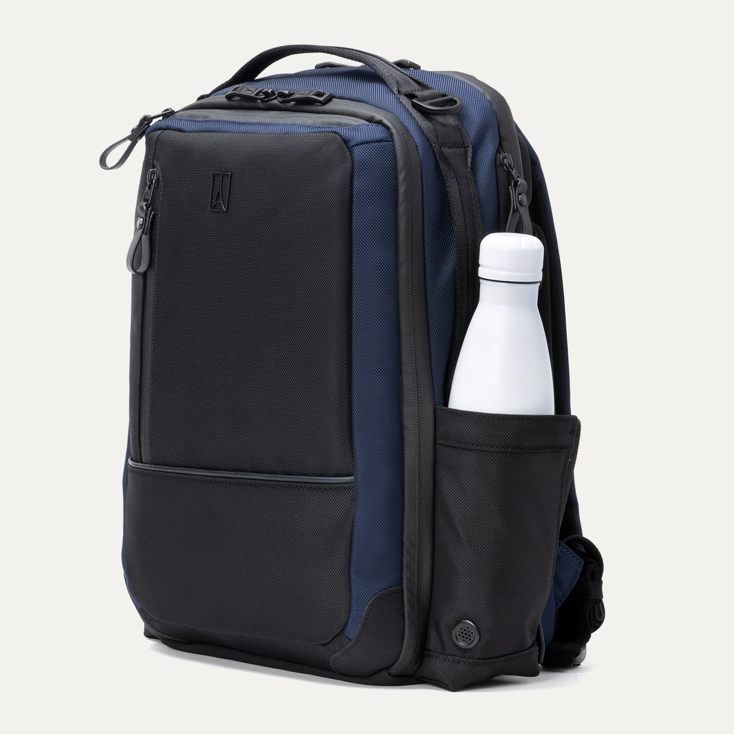 Travelpro Altitude Slim Expandable Laptop Backpack 20-24L in Aviator Navy — angle view 3