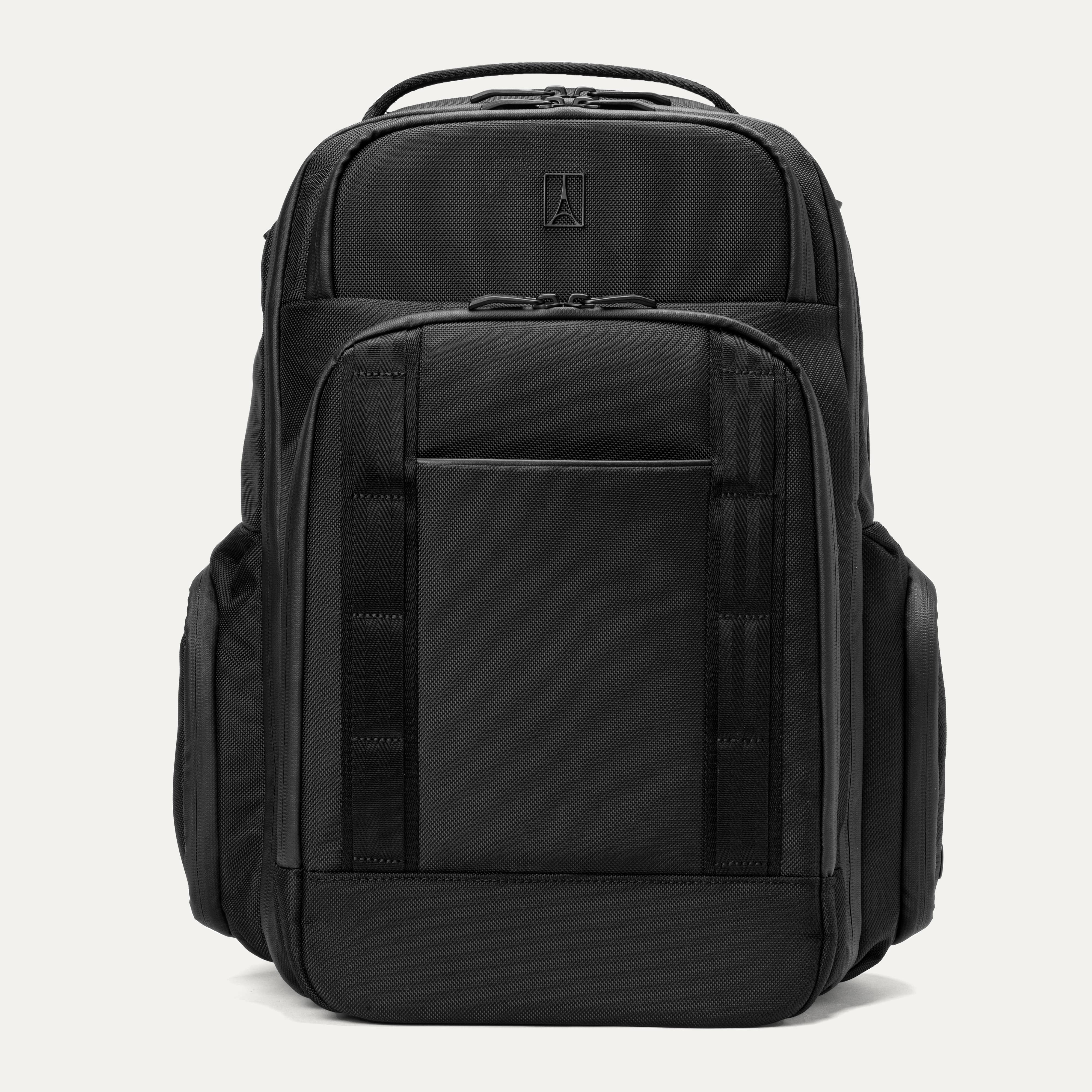 Travelpro Altitude Large Expandable Laptop Backpack 30-36L in Jet Black — front view