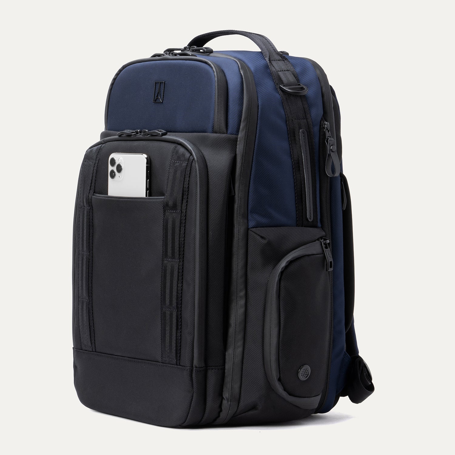 Travelpro Altitude Large Expandable Laptop Backpack 30-36L in Aviator Navy — angle view 3